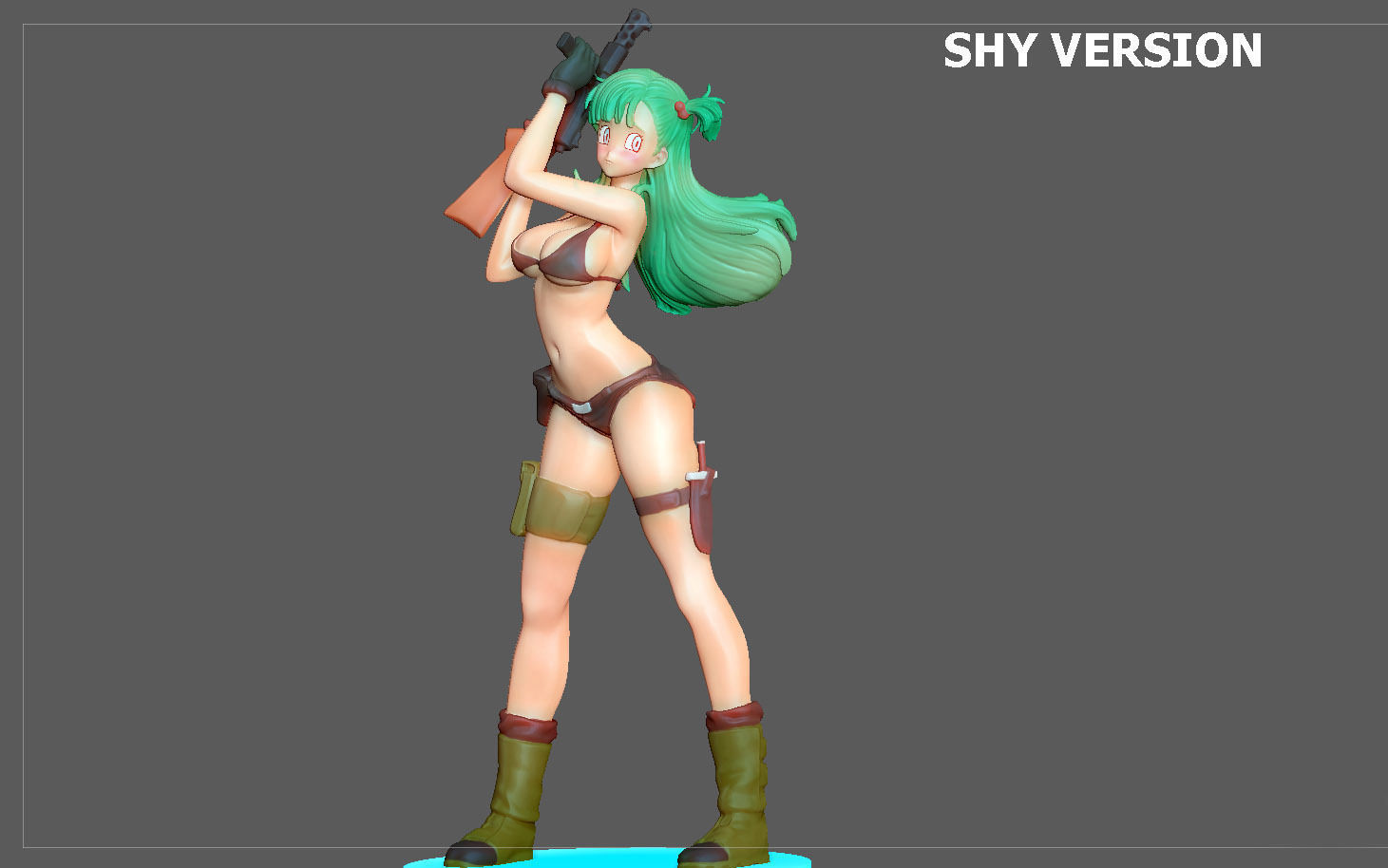 BULMA MODIFIED STATUE DRAGONBALL ANIME ANIMATION GIRL  3D print model_1