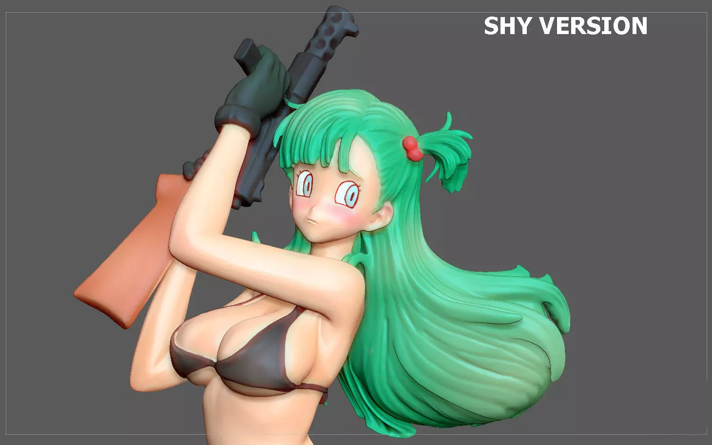 BULMA MODIFIED STATUE DRAGONBALL ANIME ANIMATION GIRL  3D print model_0