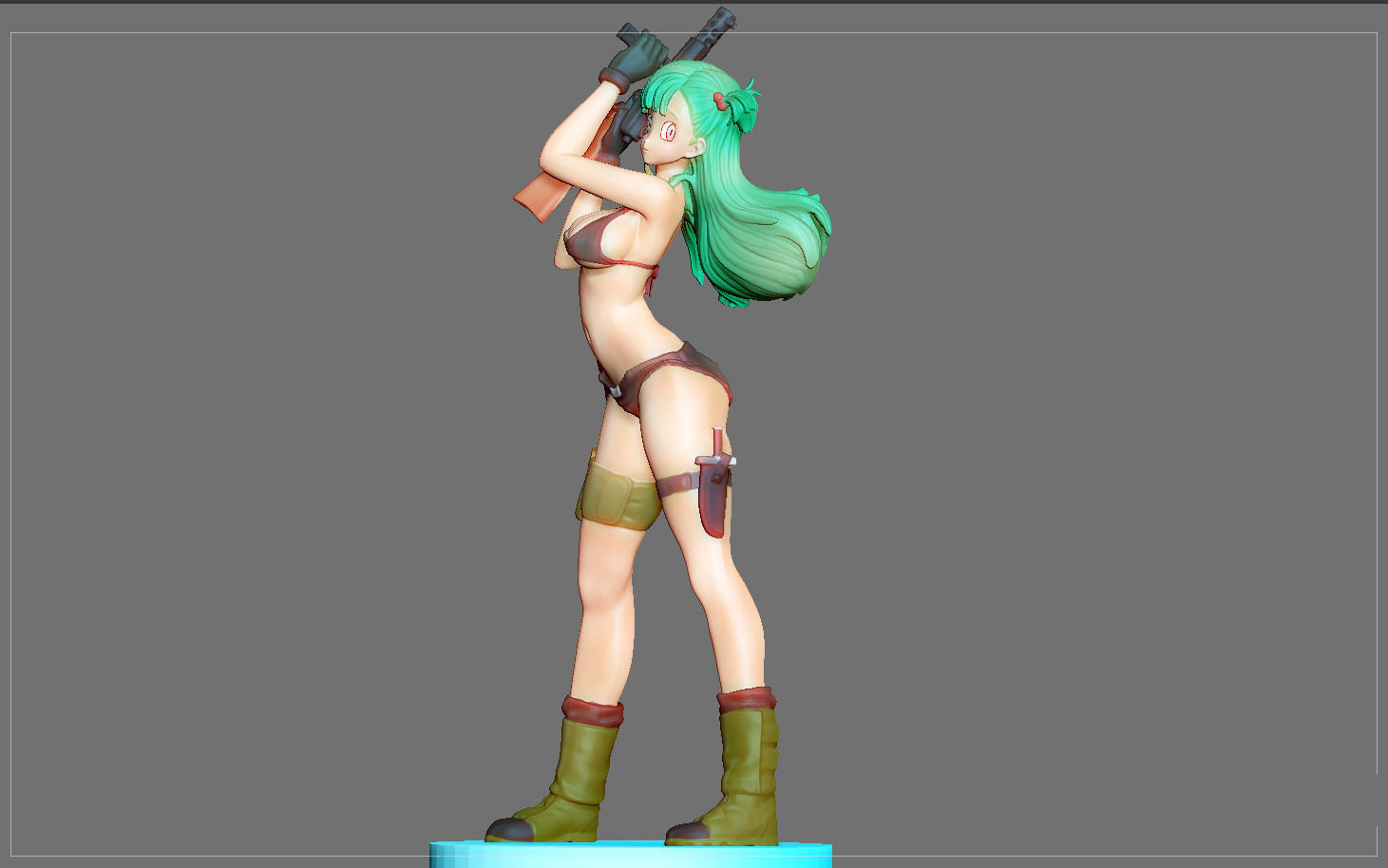 BULMA MODIFIED STATUE DRAGONBALL ANIME ANIMATION GIRL  3D print model_6