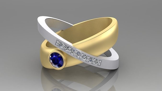 two rings in each other 3D print model