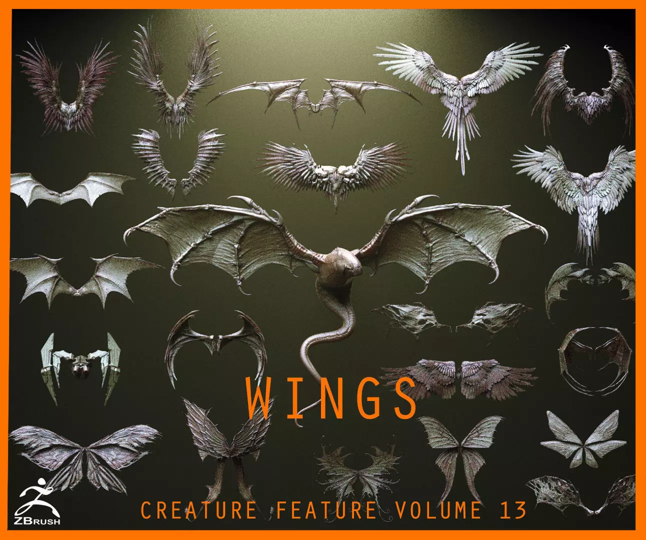 WINGS - 33 CREATURES MESHES 3D model_0