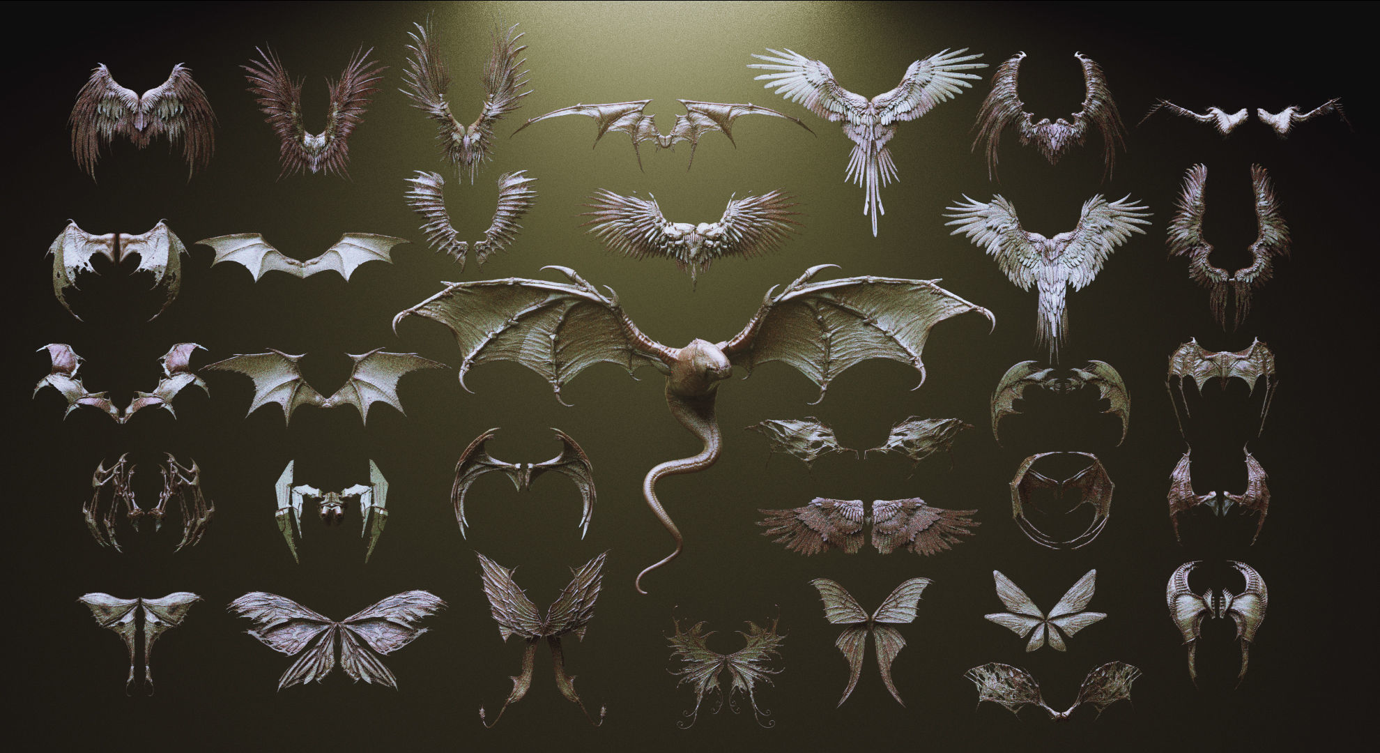 WINGS - 33 CREATURES MESHES 3D model_2