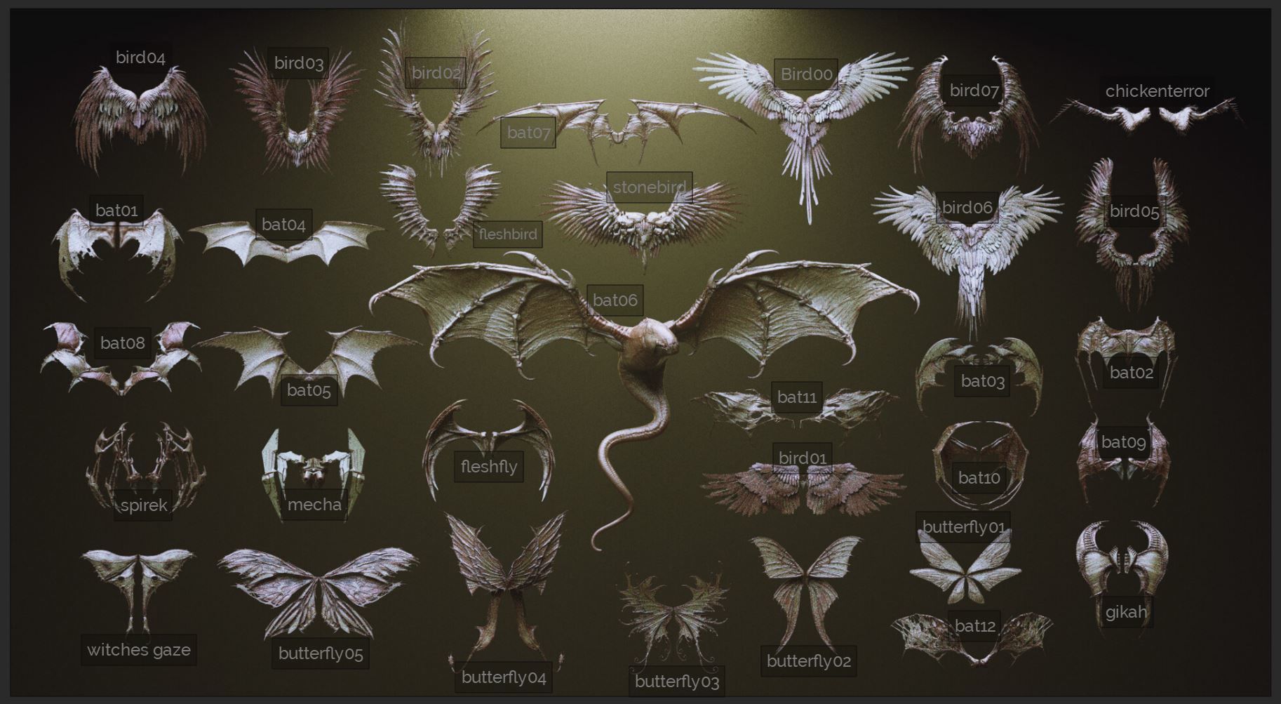 WINGS - 33 CREATURES MESHES 3D model_45