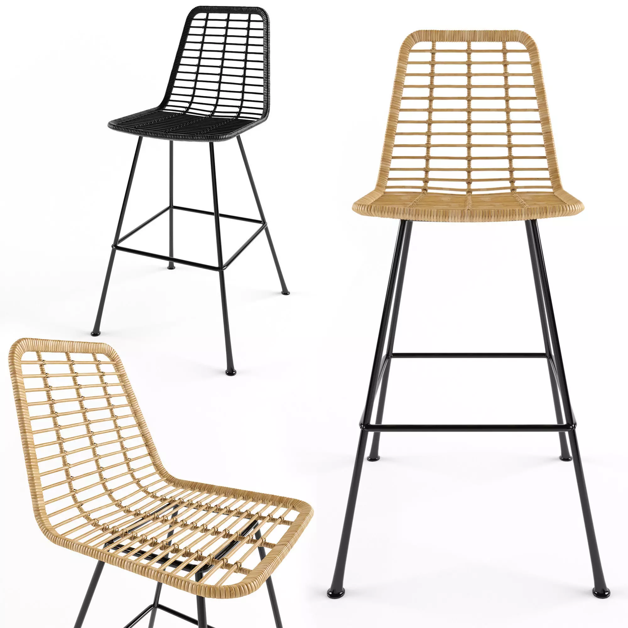 Costa armchair with polyrattan 3D model