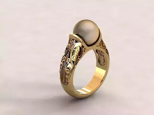 Pearl ring 02 3D print model