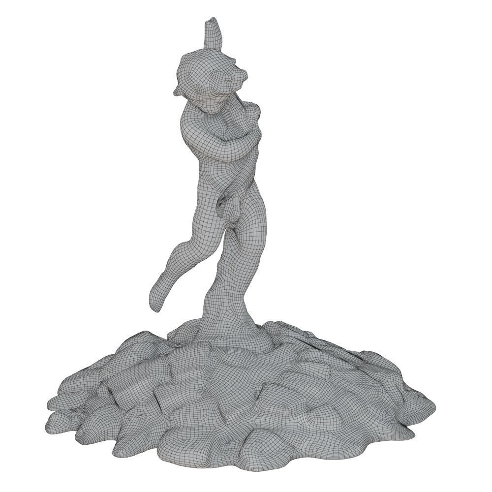 Sculpture for the Fountain Boy Holding a Big Fish in His Hands 3D model_7