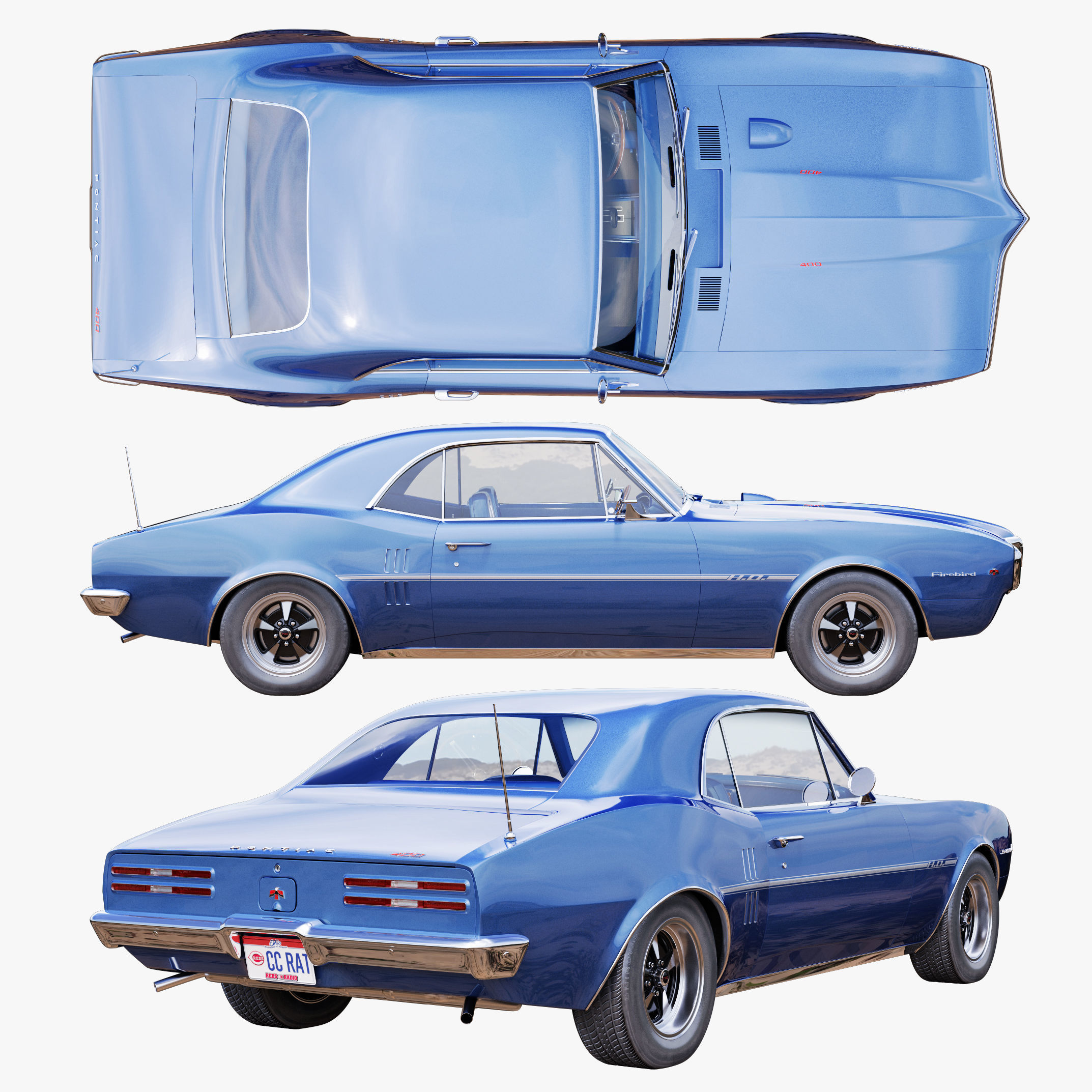 Pontiac firebird 1967 3D model_1