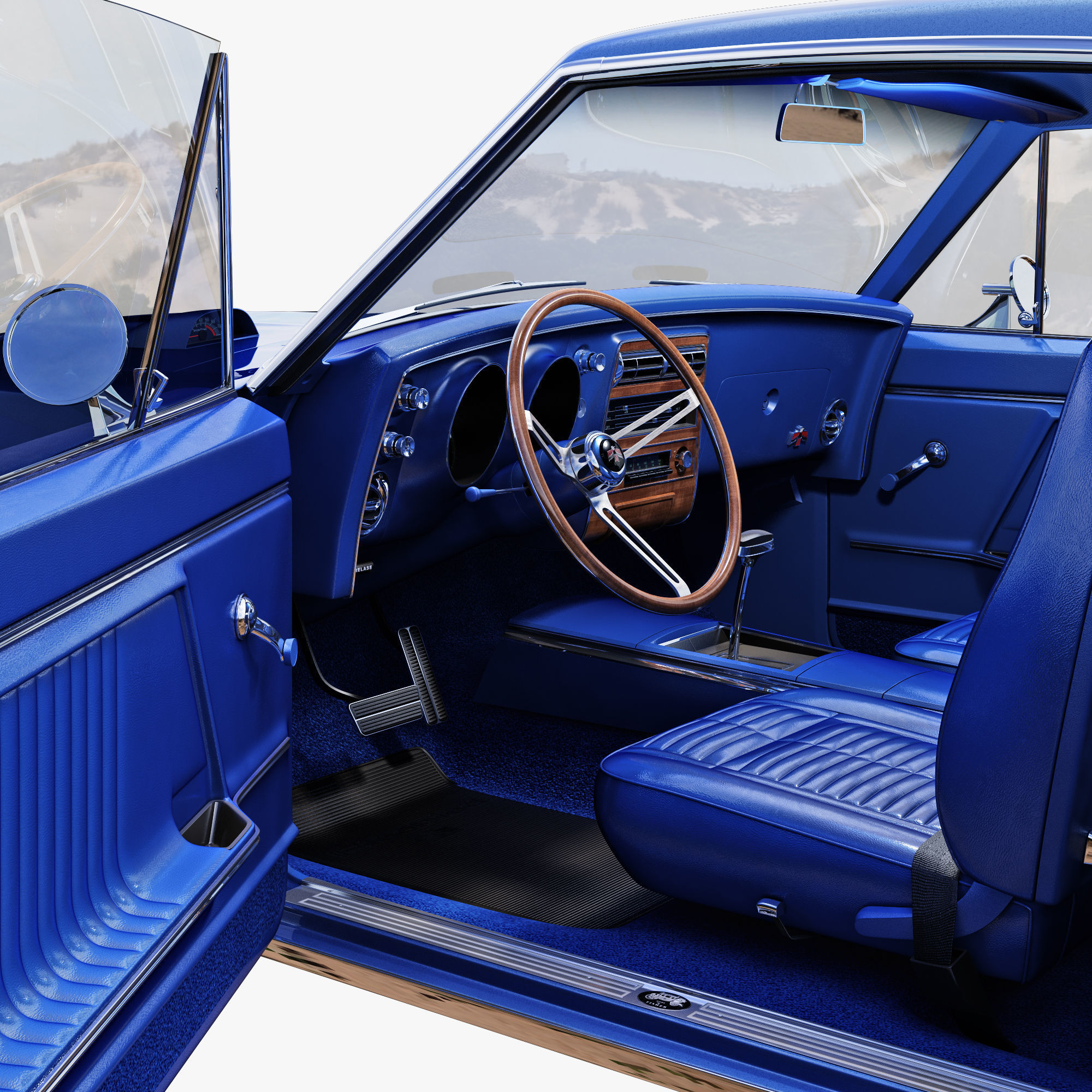 Pontiac firebird 1967 3D model_3