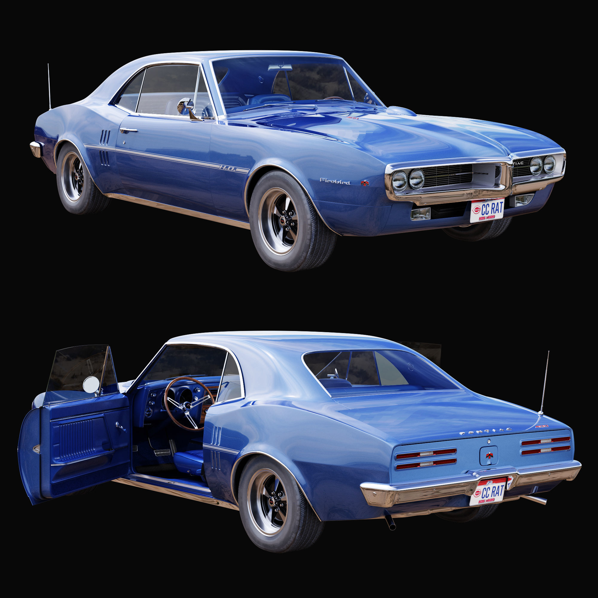 Pontiac firebird 1967 3D model_5