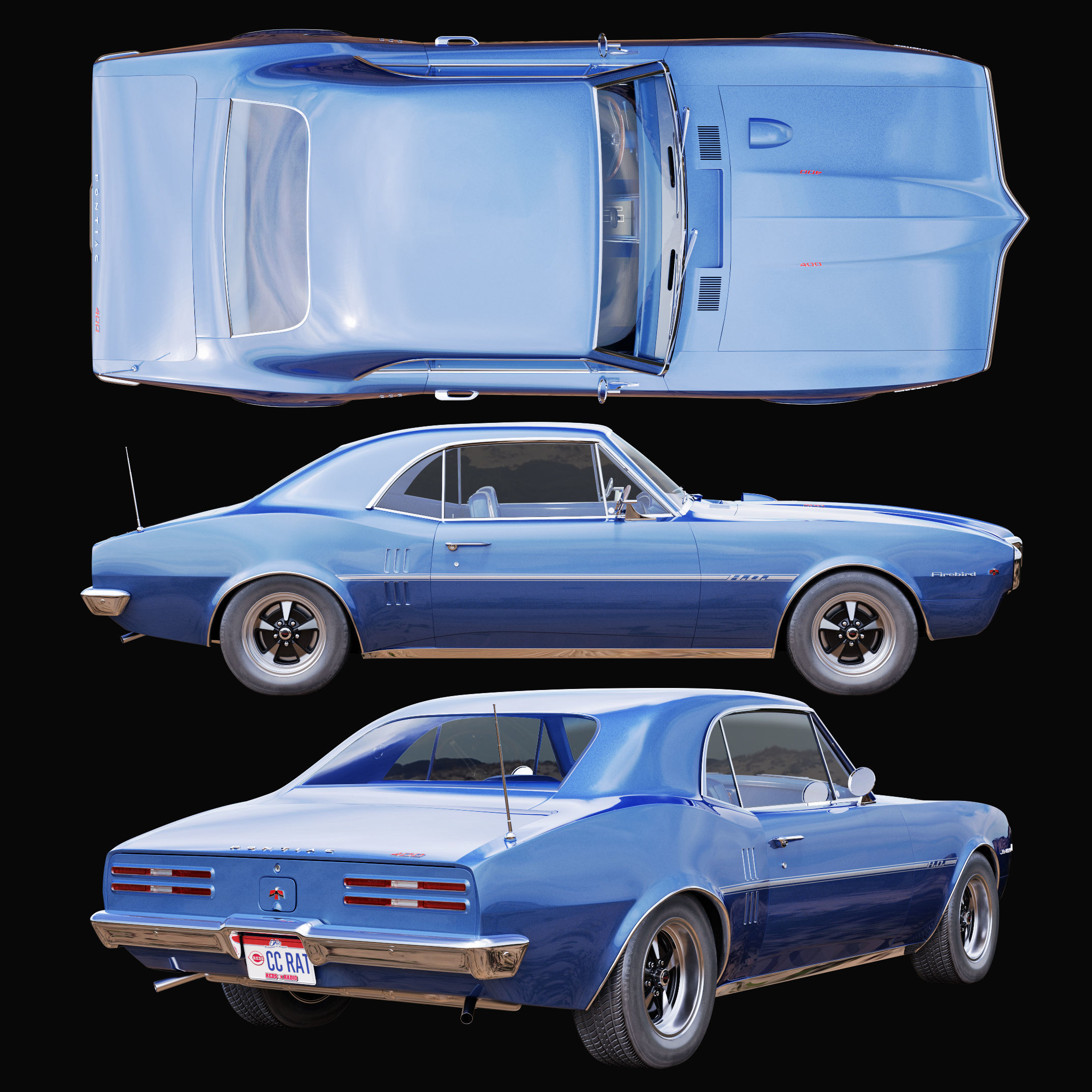 Pontiac firebird 1967 3D model_6
