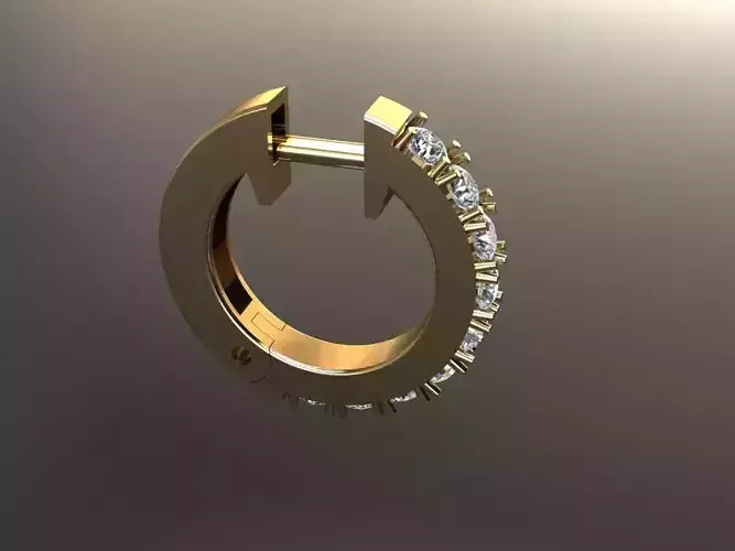 Mid Size Diamond Hoop Earring 2MM