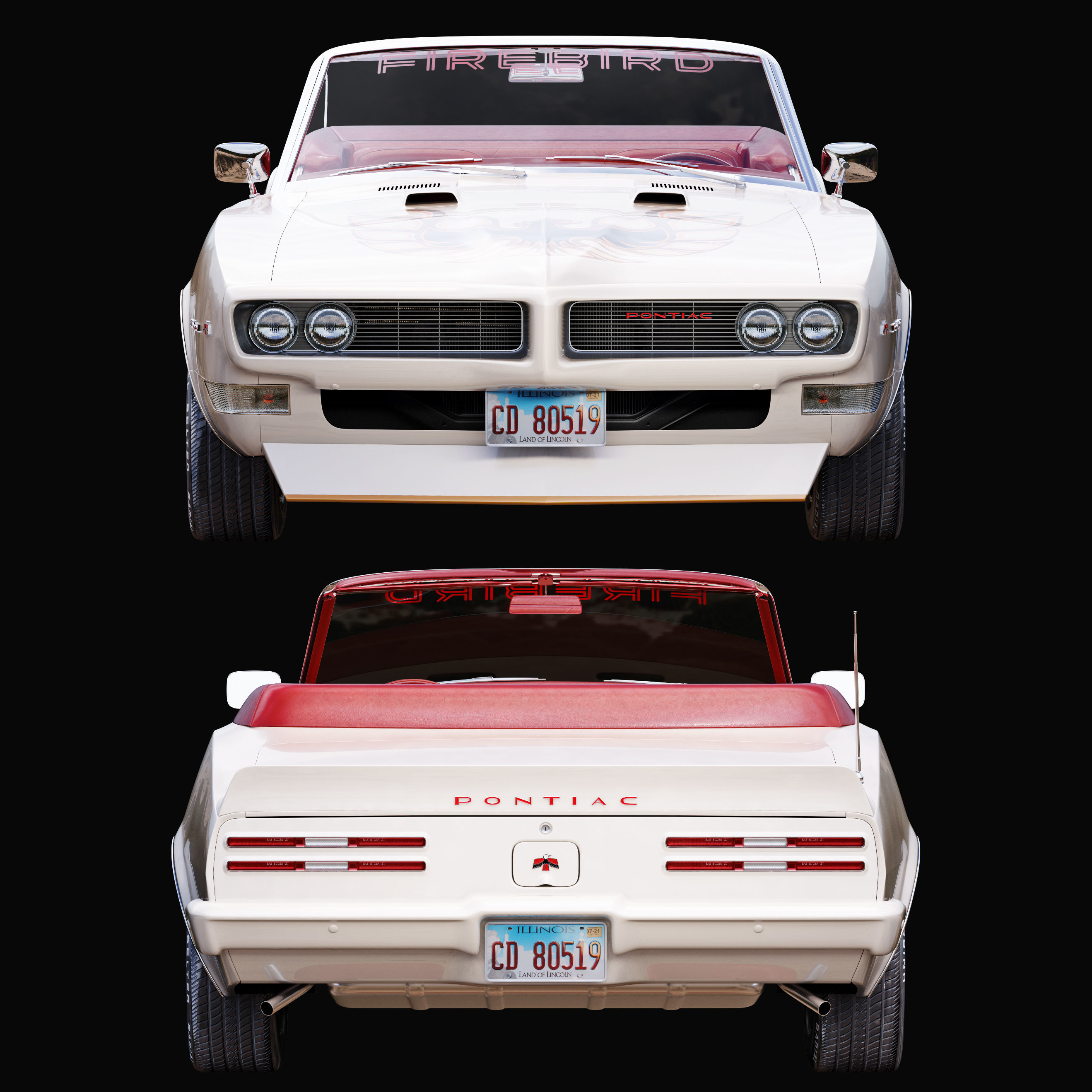 Pontiac firebird 1968 convertible custom 3D model_15
