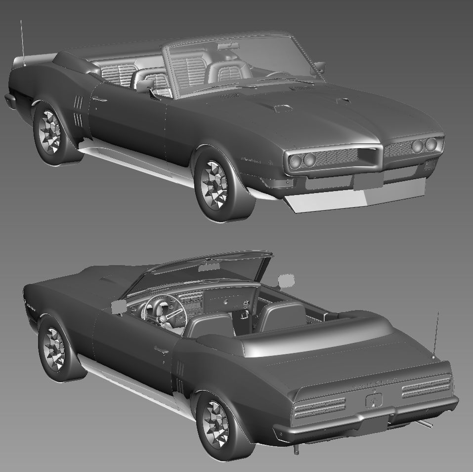 Pontiac firebird 1968 convertible custom 3D model_23