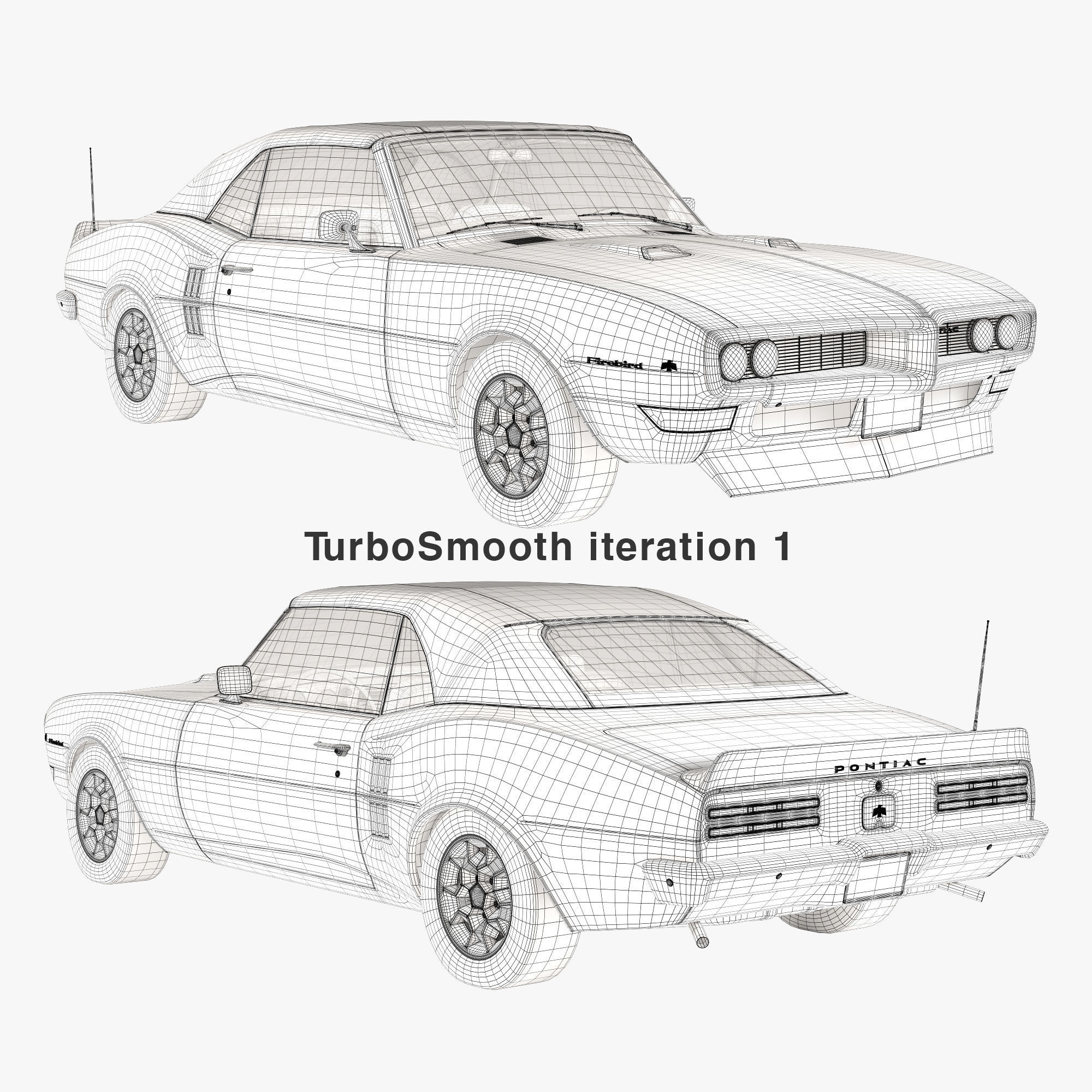 Pontiac firebird 1968 convertible custom 3D model_19