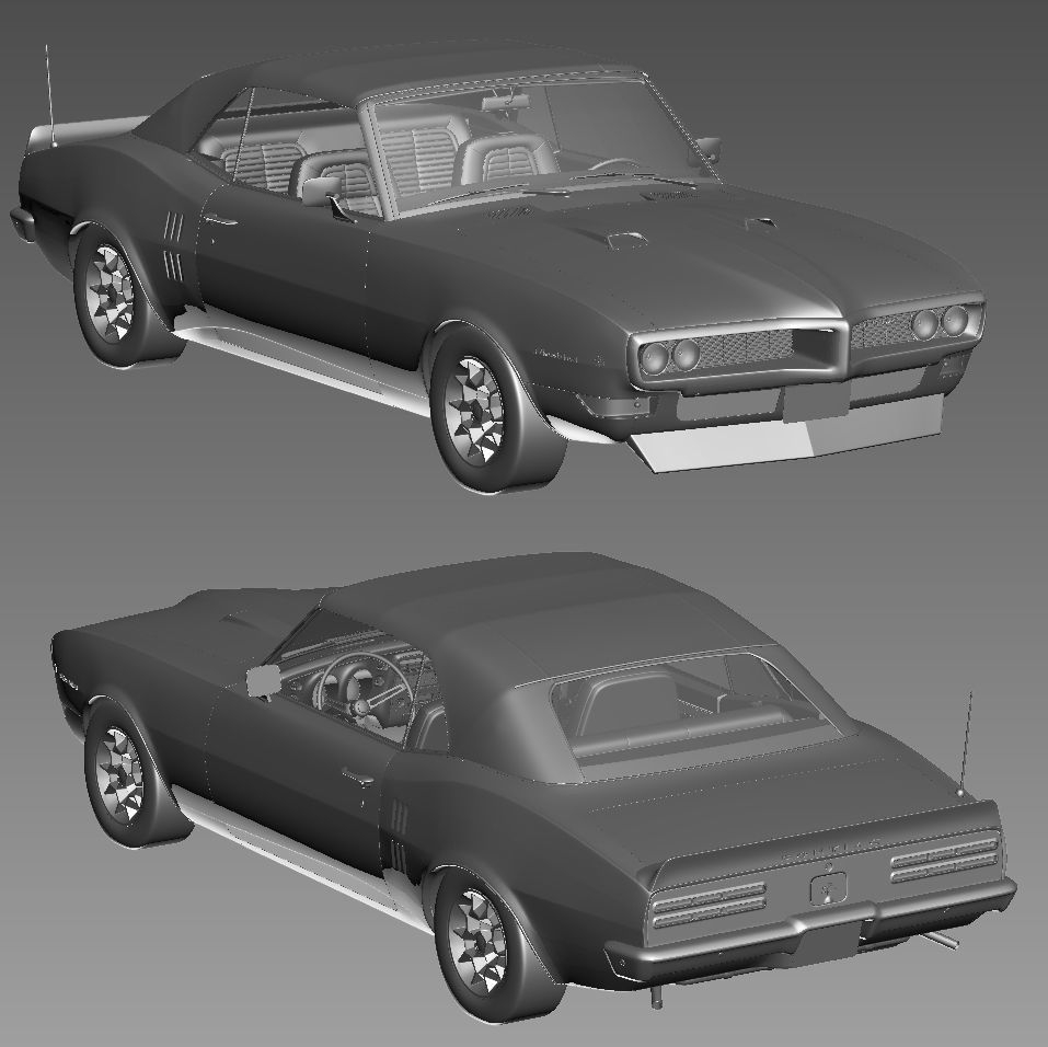 Pontiac firebird 1968 convertible custom 3D model_22