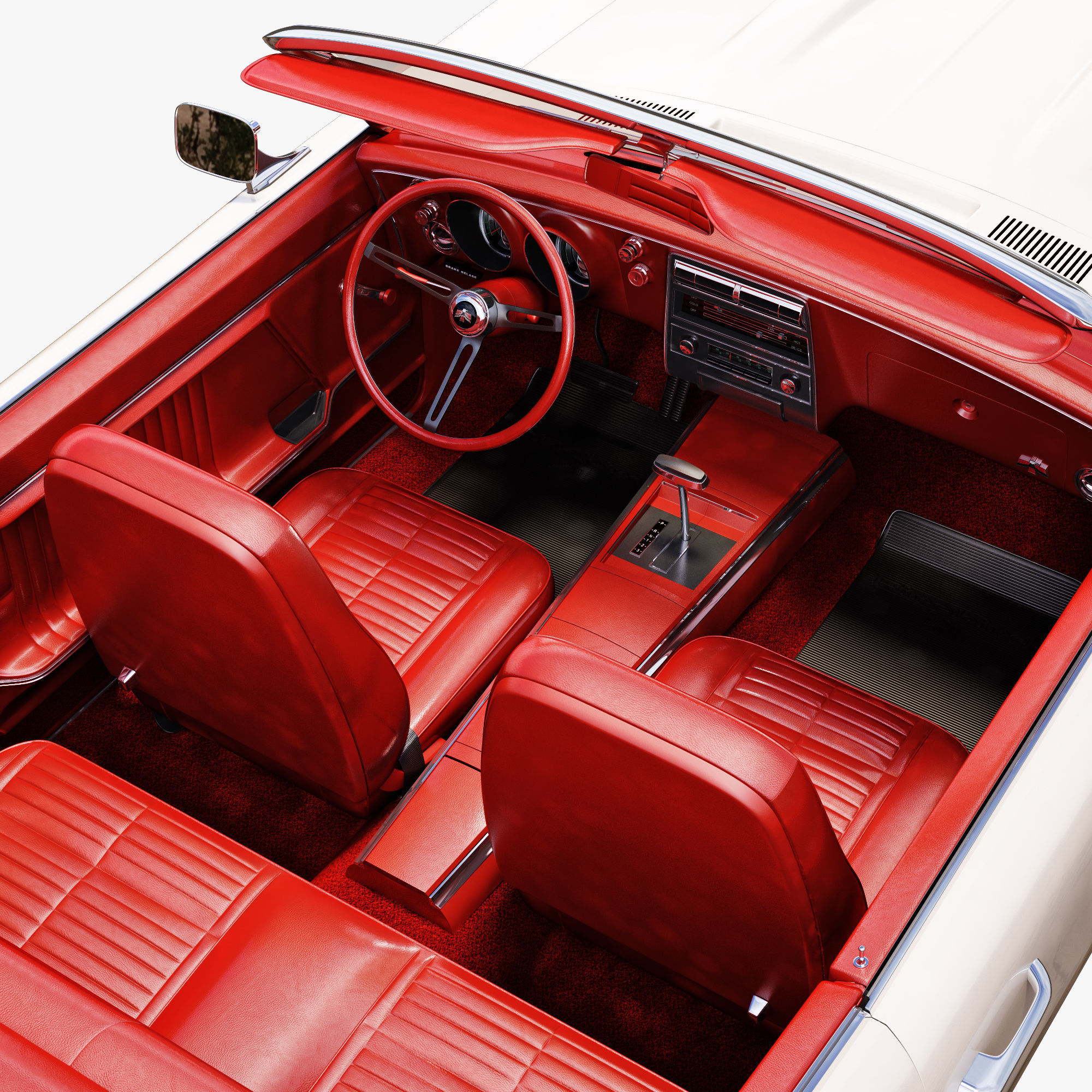 Pontiac firebird 1968 convertible custom 3D model_7