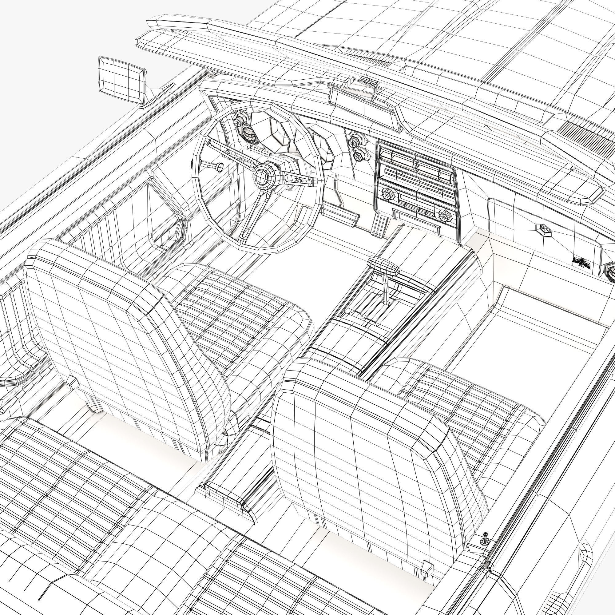 Pontiac firebird 1968 convertible custom 3D model_21