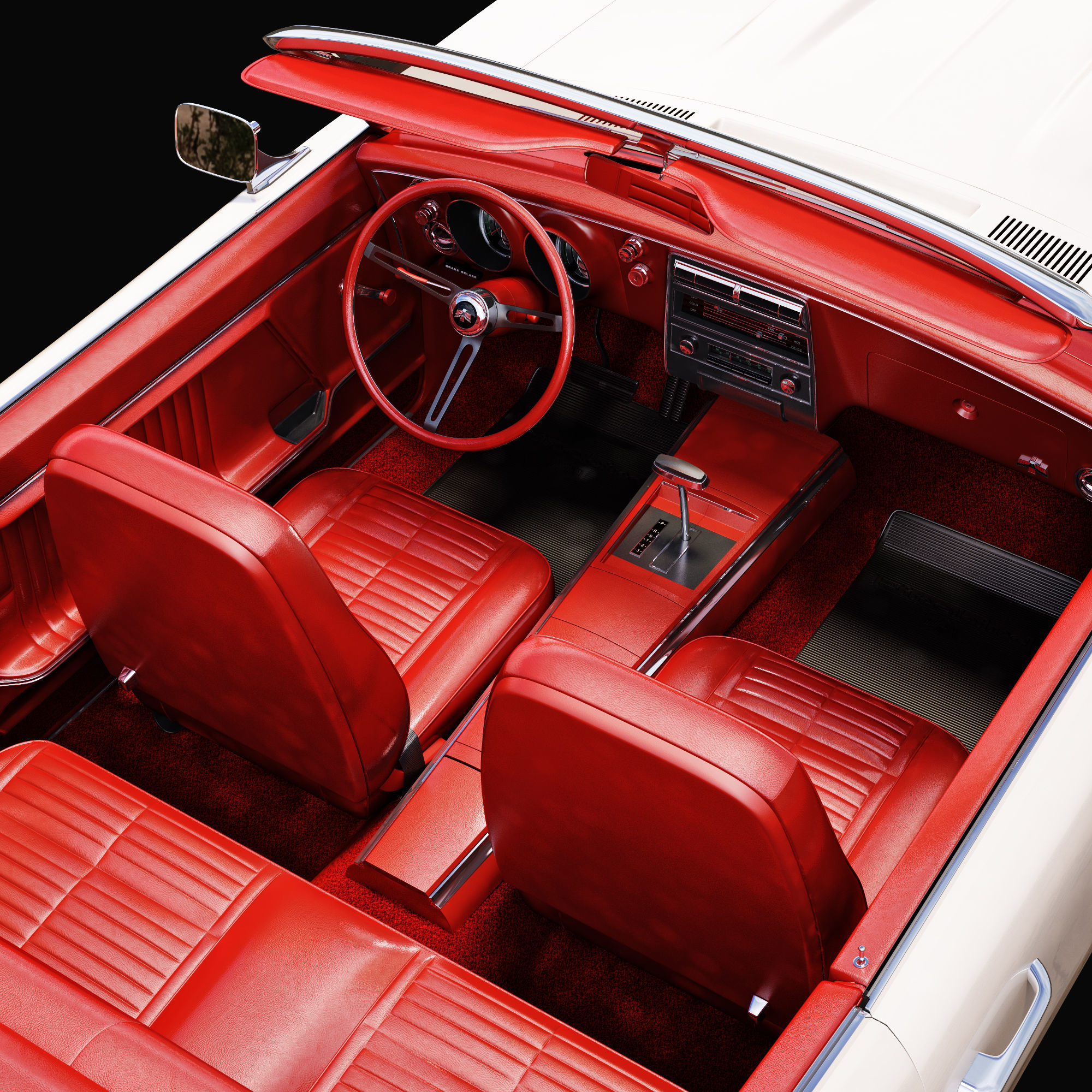 Pontiac firebird 1968 convertible custom 3D model_16