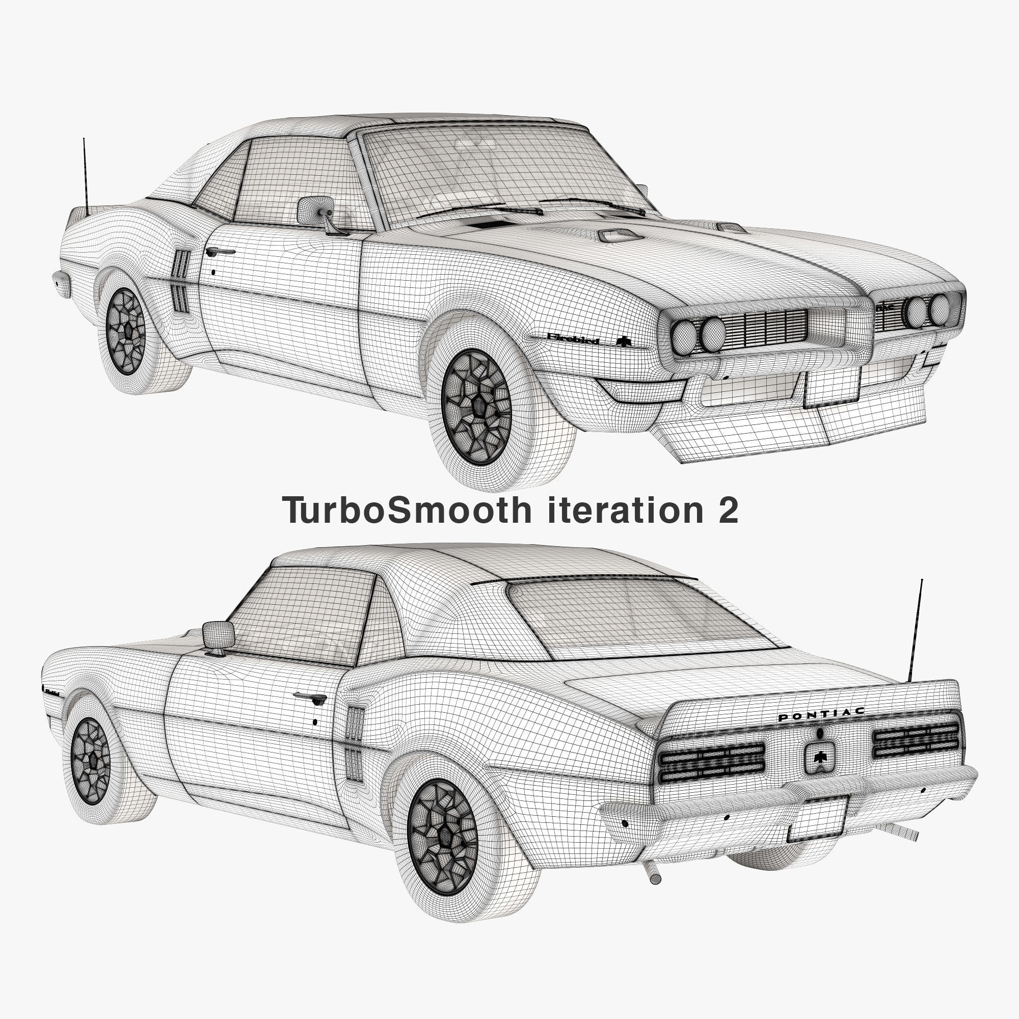 Pontiac firebird 1968 convertible custom 3D model_20