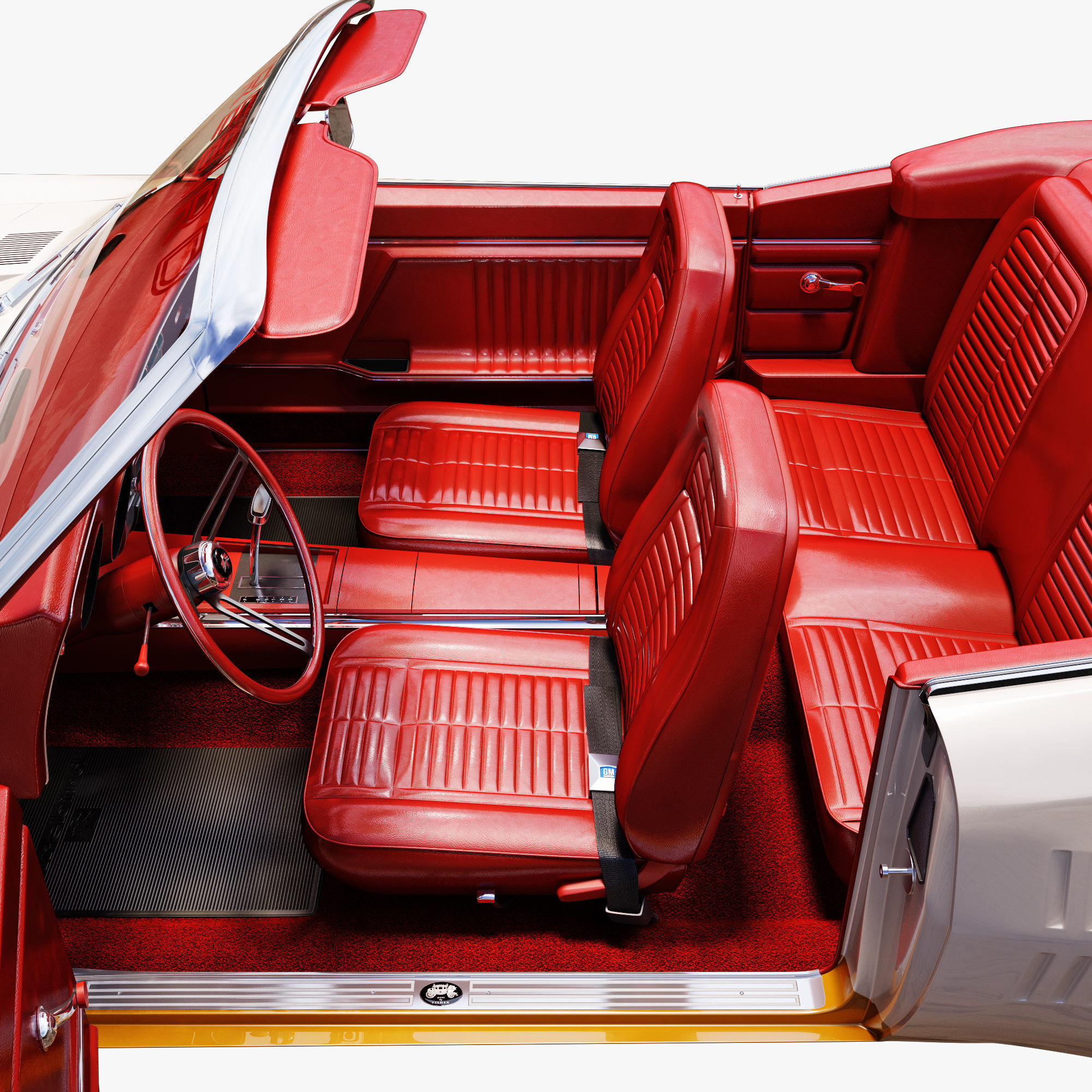 Pontiac firebird 1968 convertible custom 3D model_8