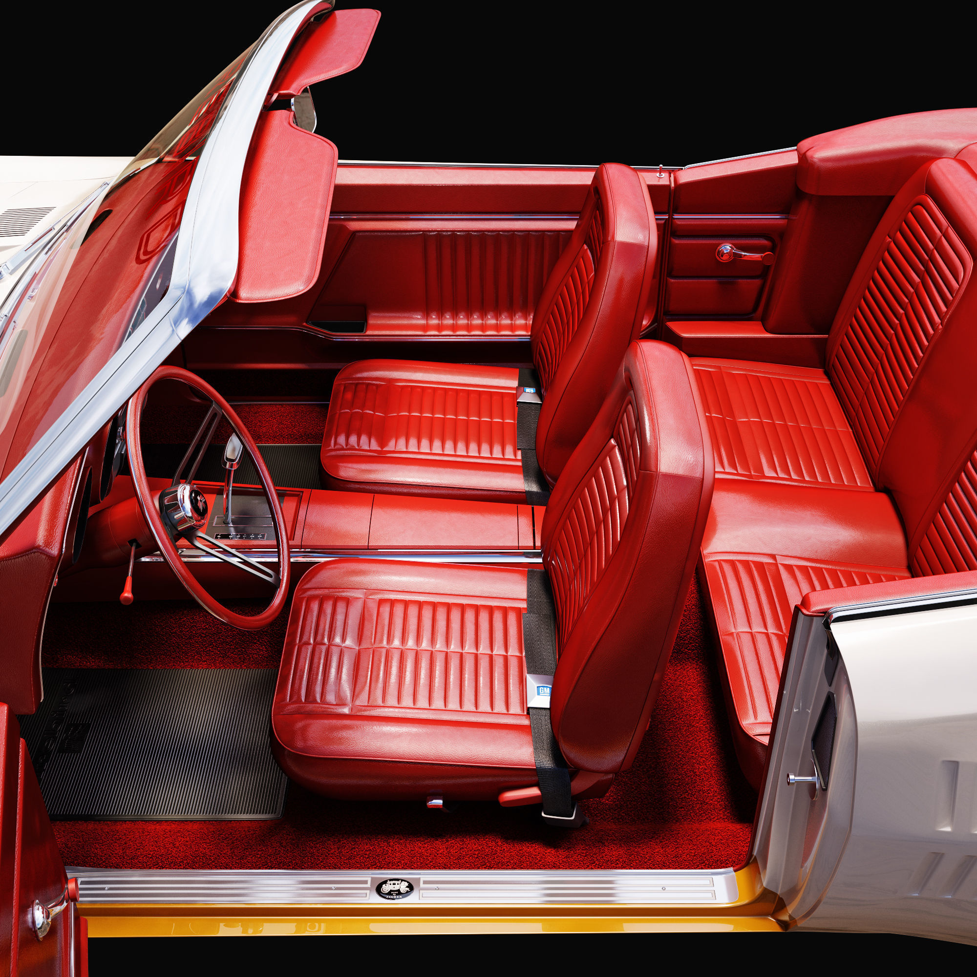 Pontiac firebird 1968 convertible custom 3D model_17