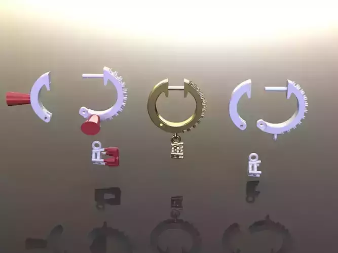 Mid Size Diamond Dangle Hoop Earring 1MM50