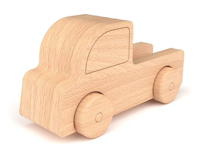 Wooden toy truck 37 3D model