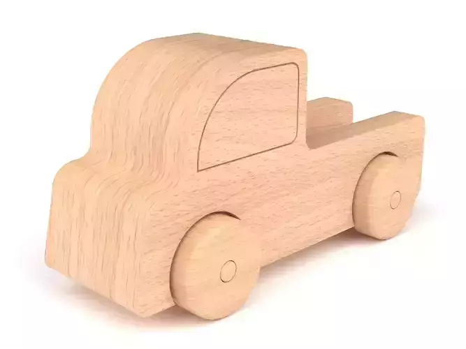 Wooden toy truck 37 3D model