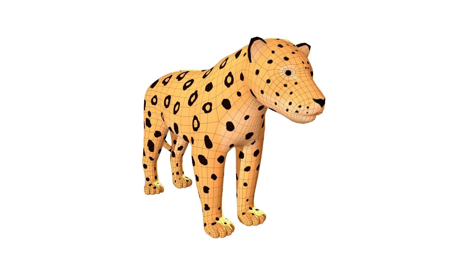 Jaguar - Stylized Low-poly 3D model_7