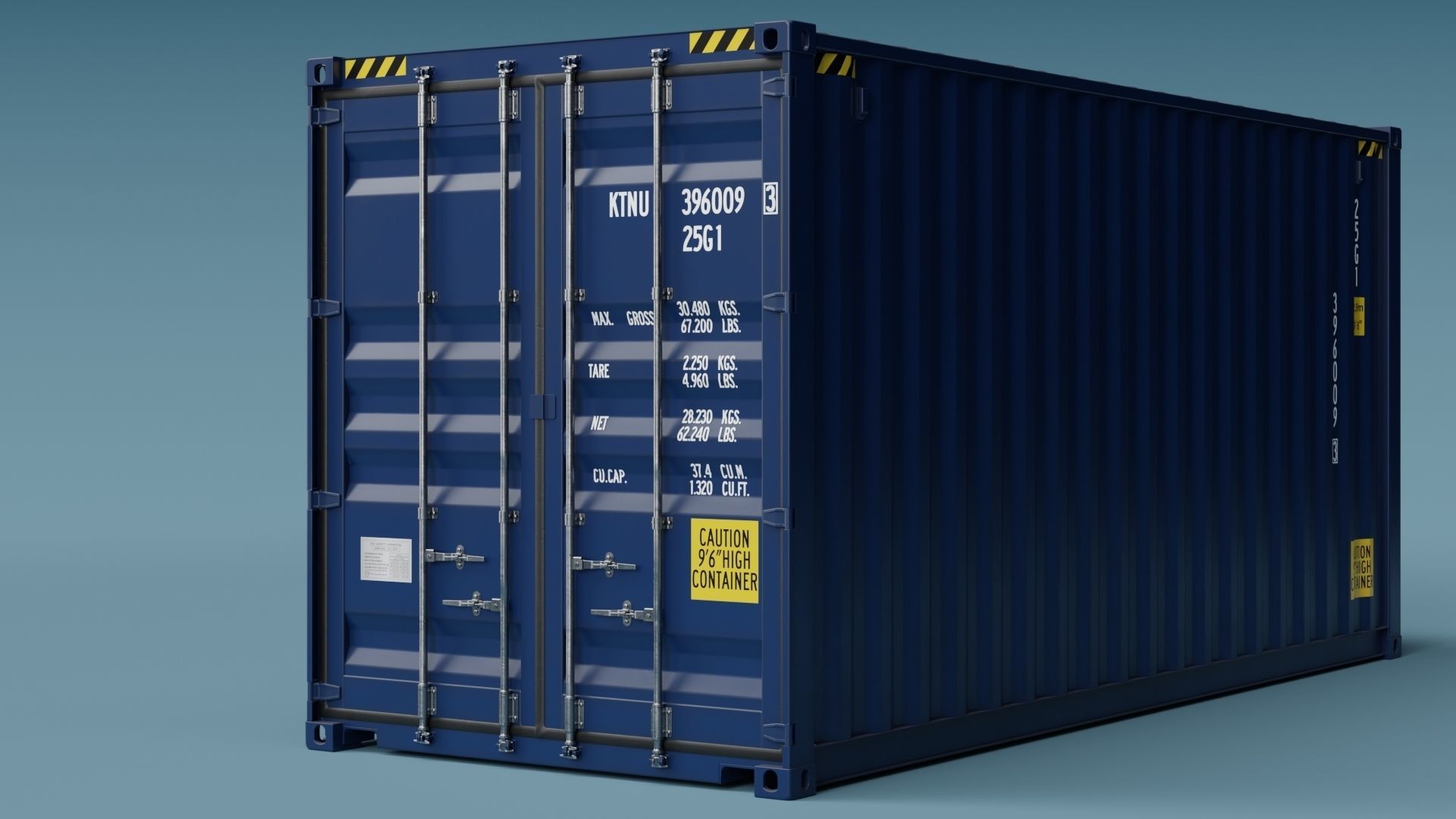 ISO Container 20ft High-Cube 3D model_2