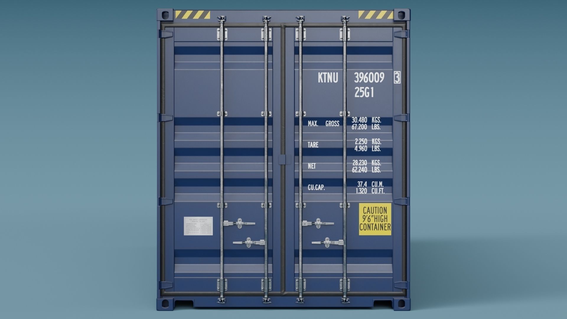ISO Container 20ft High-Cube 3D model_5