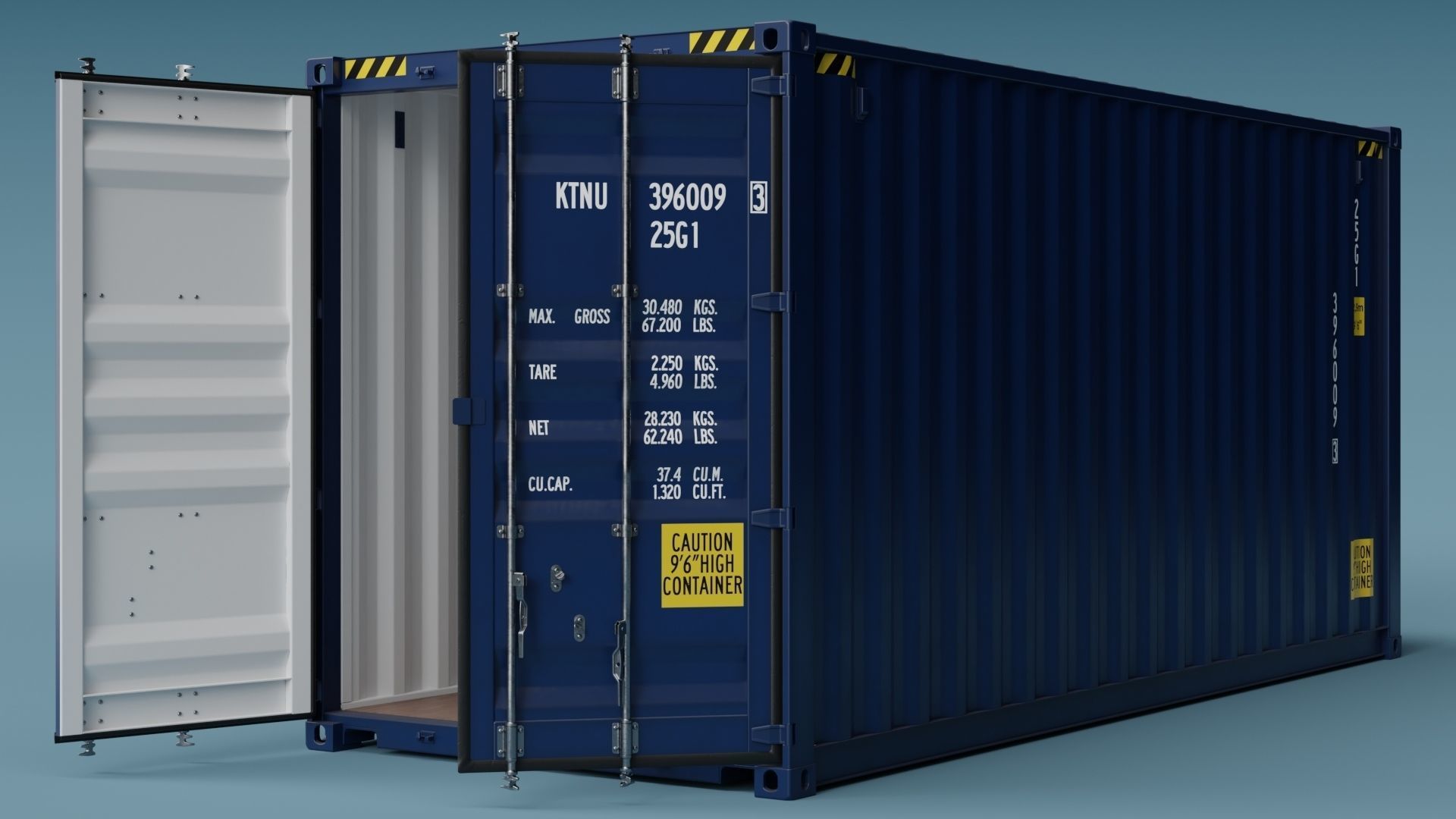 ISO Container 20ft High-Cube 3D model_3