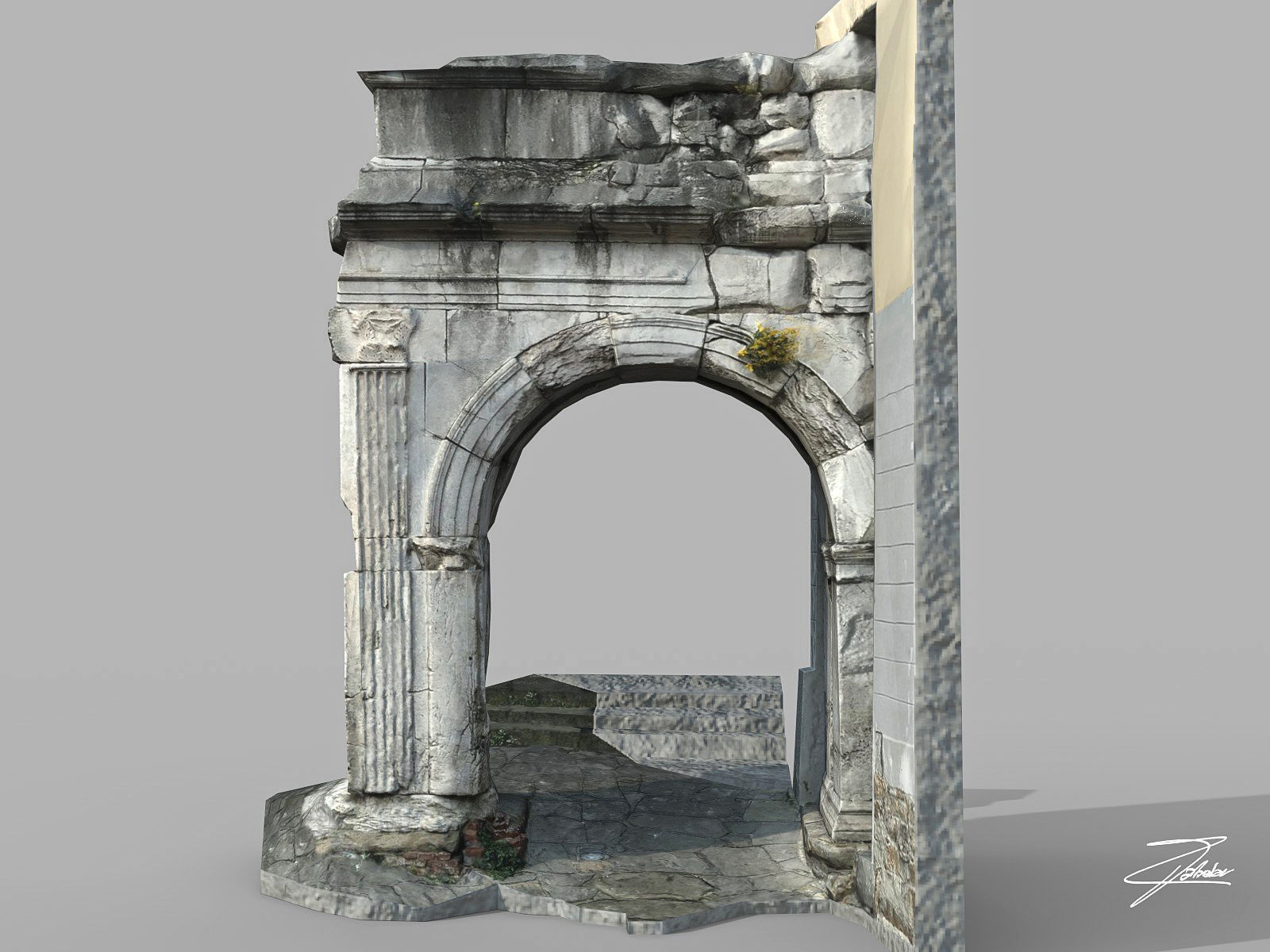 Arch of Riccardo Low-poly 3D model_4