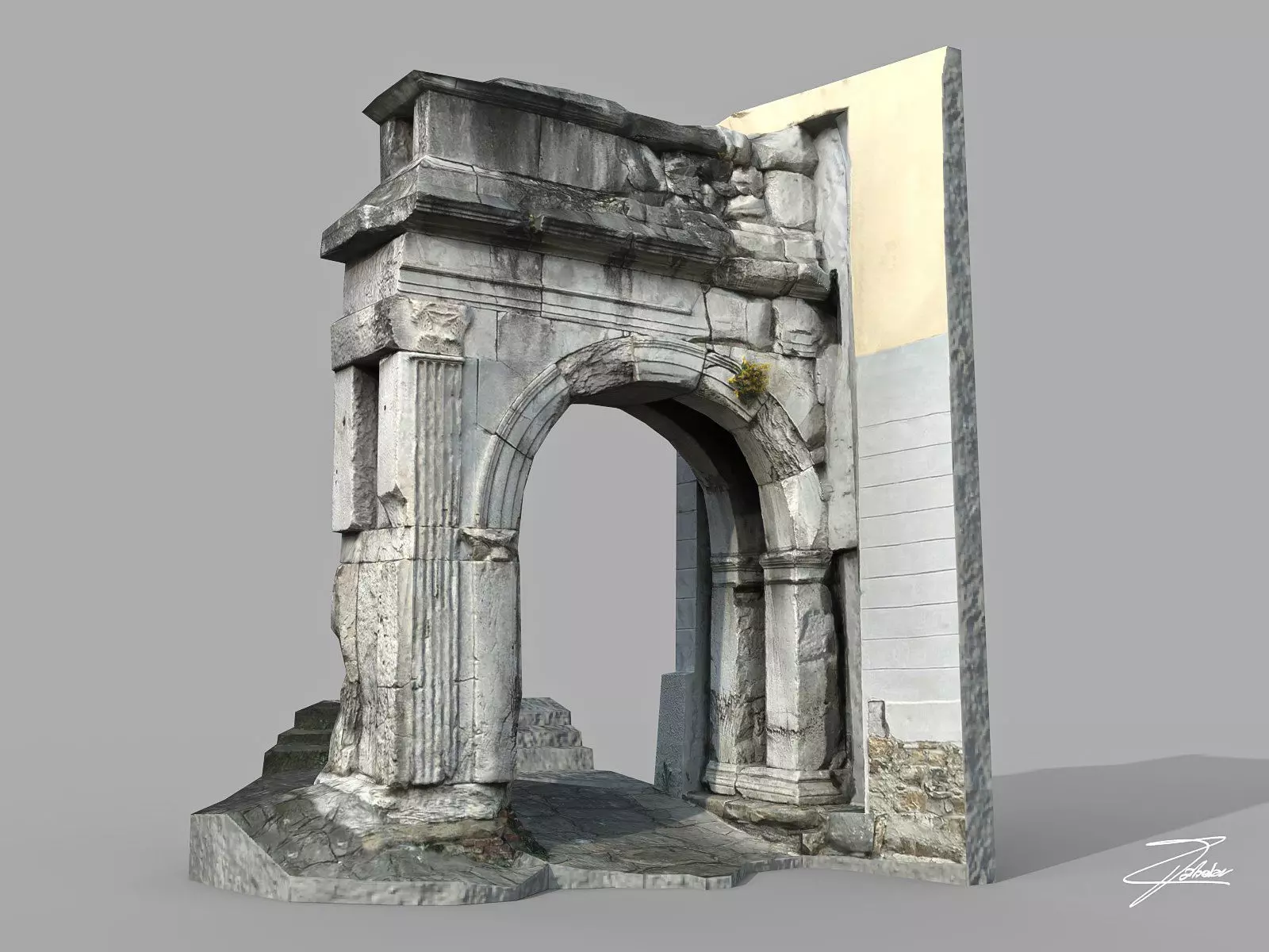 Arch of Riccardo Low-poly 3D model_0