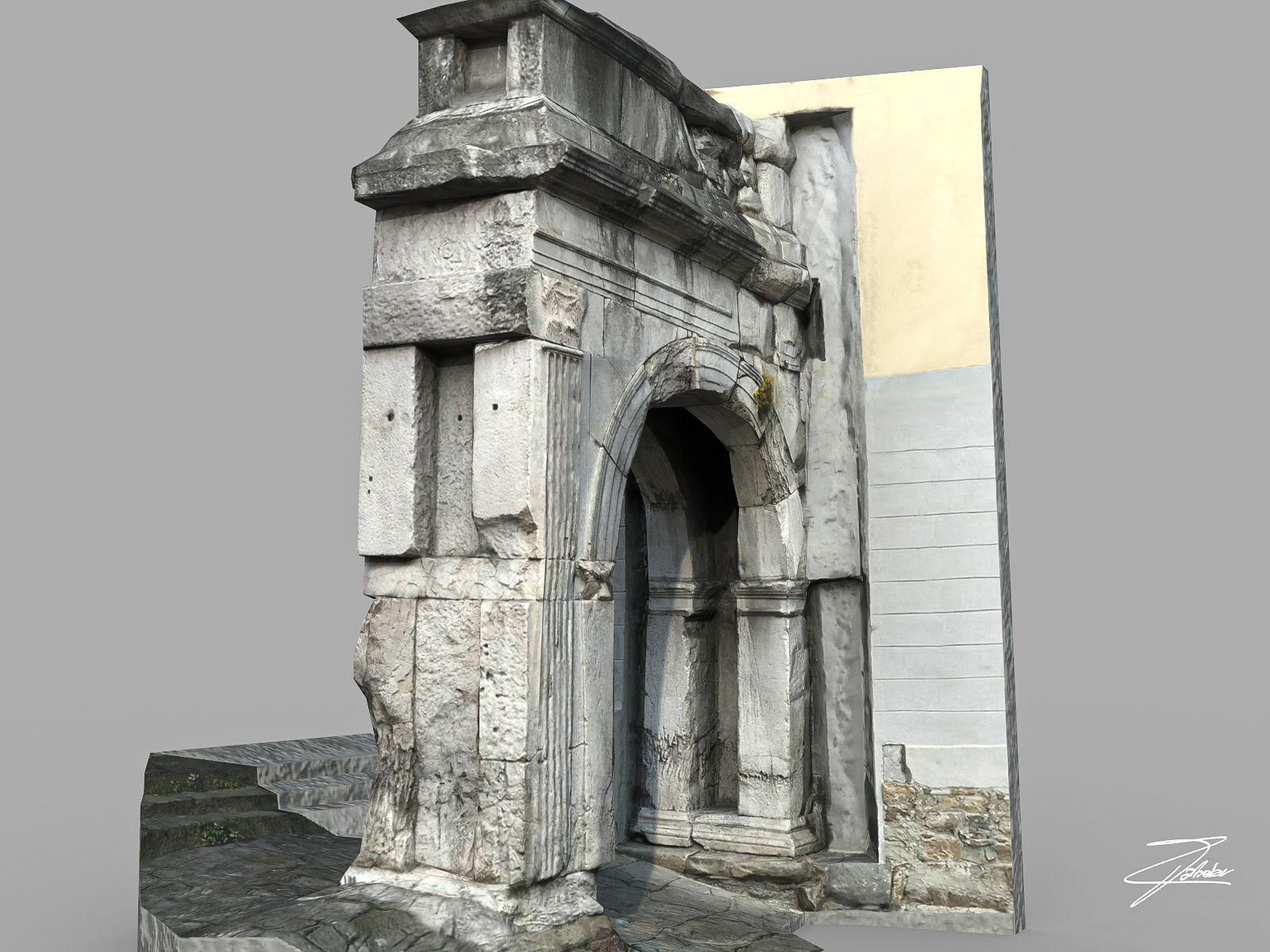 Arch of Riccardo Low-poly 3D model_1