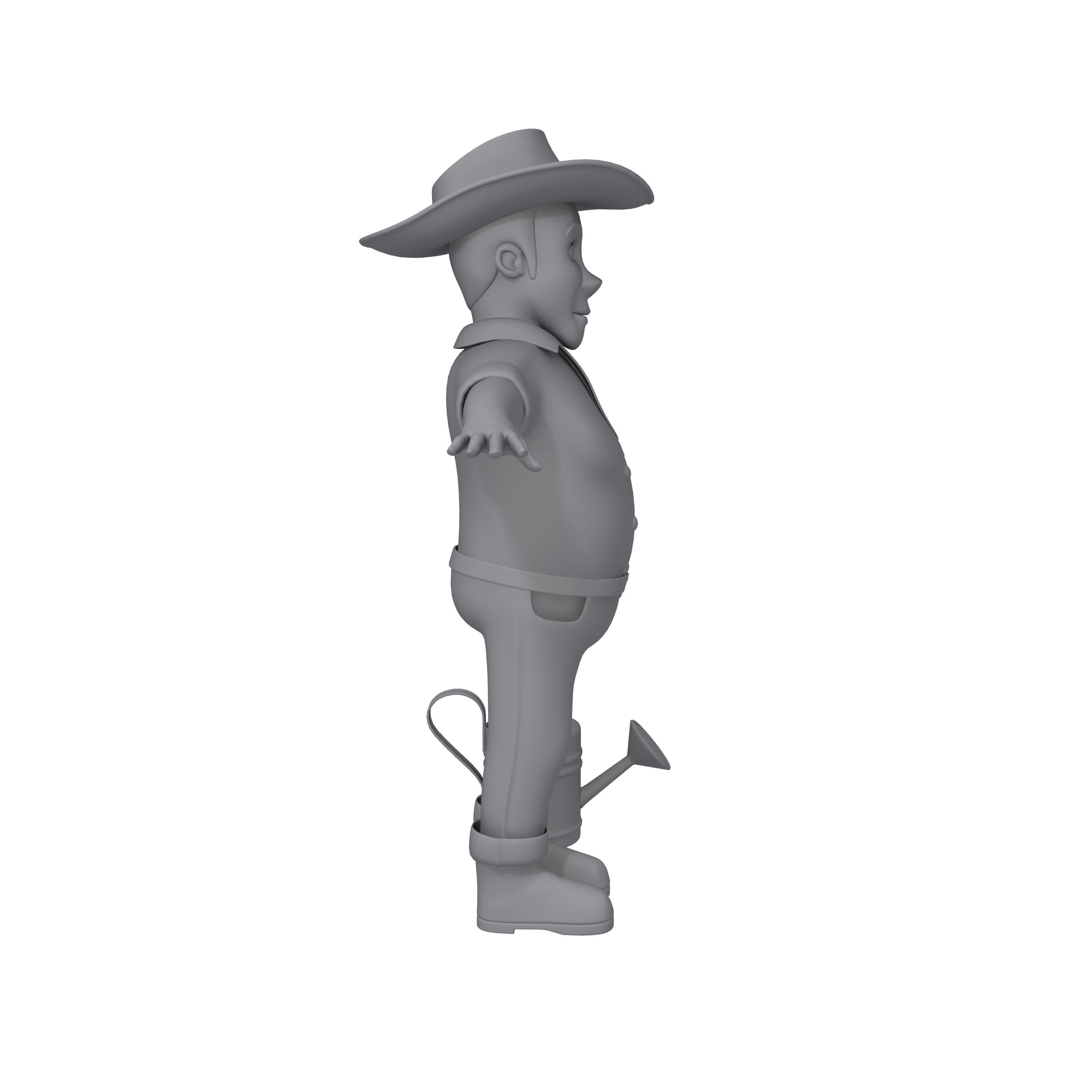 Farmer 03 Cartoon 3D model_9