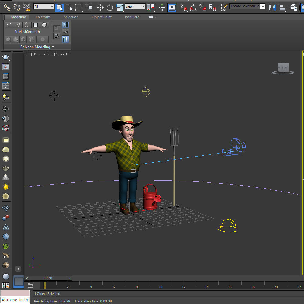 Farmer 03 Cartoon 3D model_14