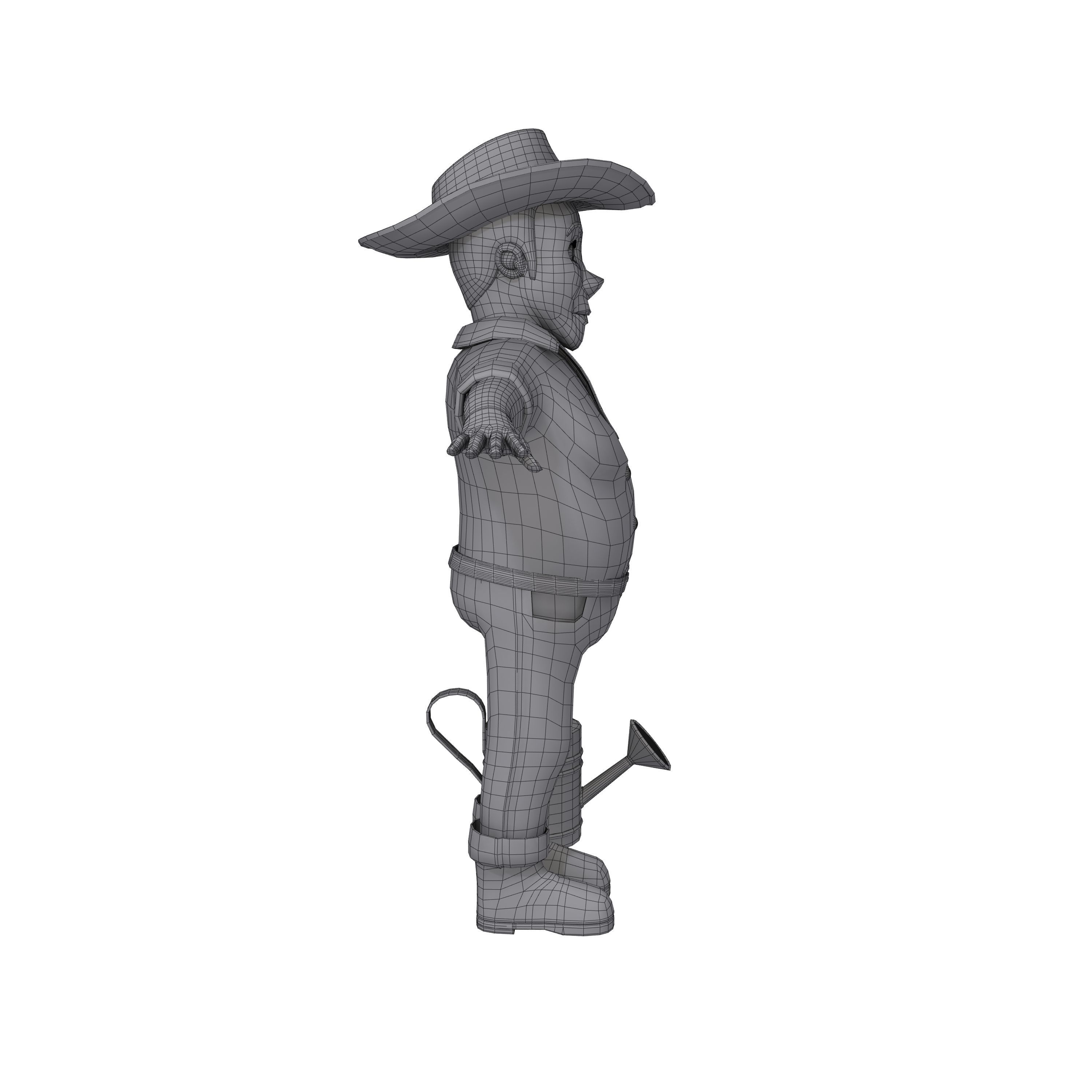 Farmer 03 Cartoon 3D model_5
