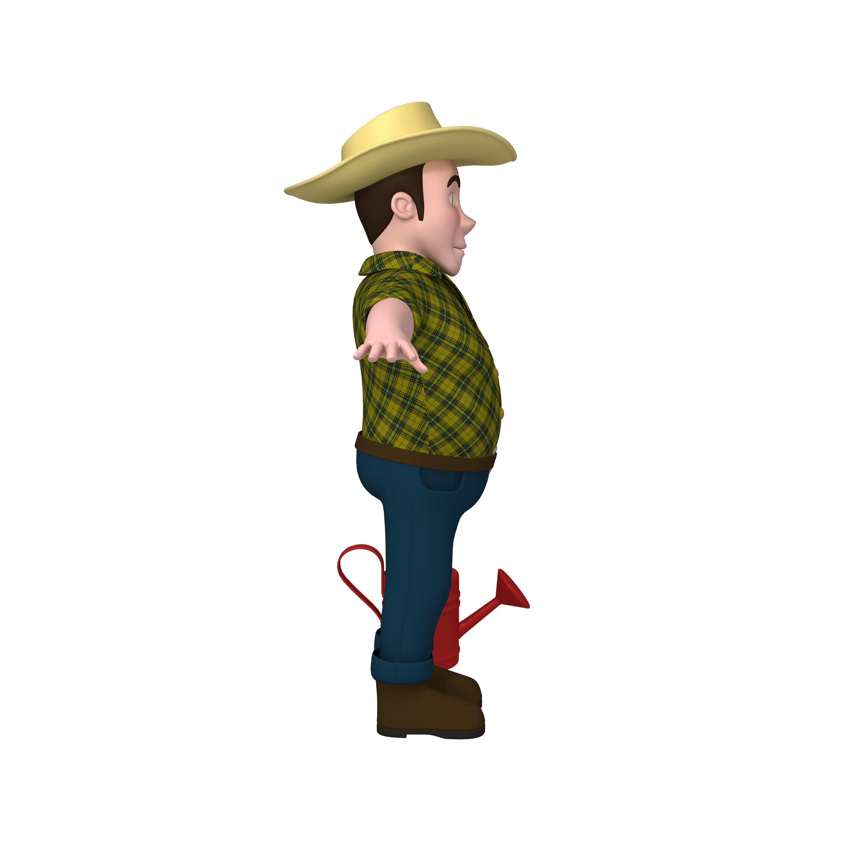 Farmer 03 Cartoon 3D model_1