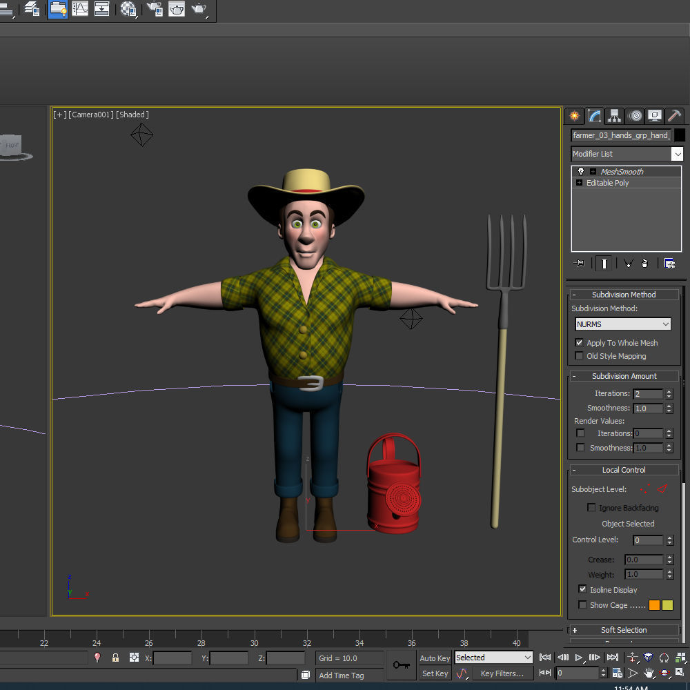 Farmer 03 Cartoon 3D model_15