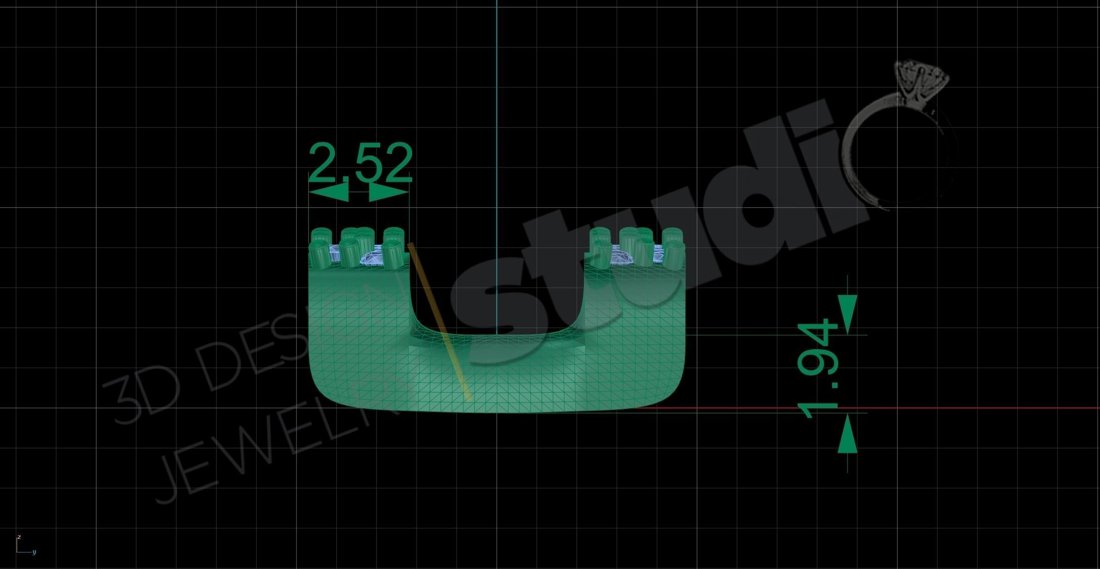 Luxury cuban chainlink 3d model with gems  3D print model_6