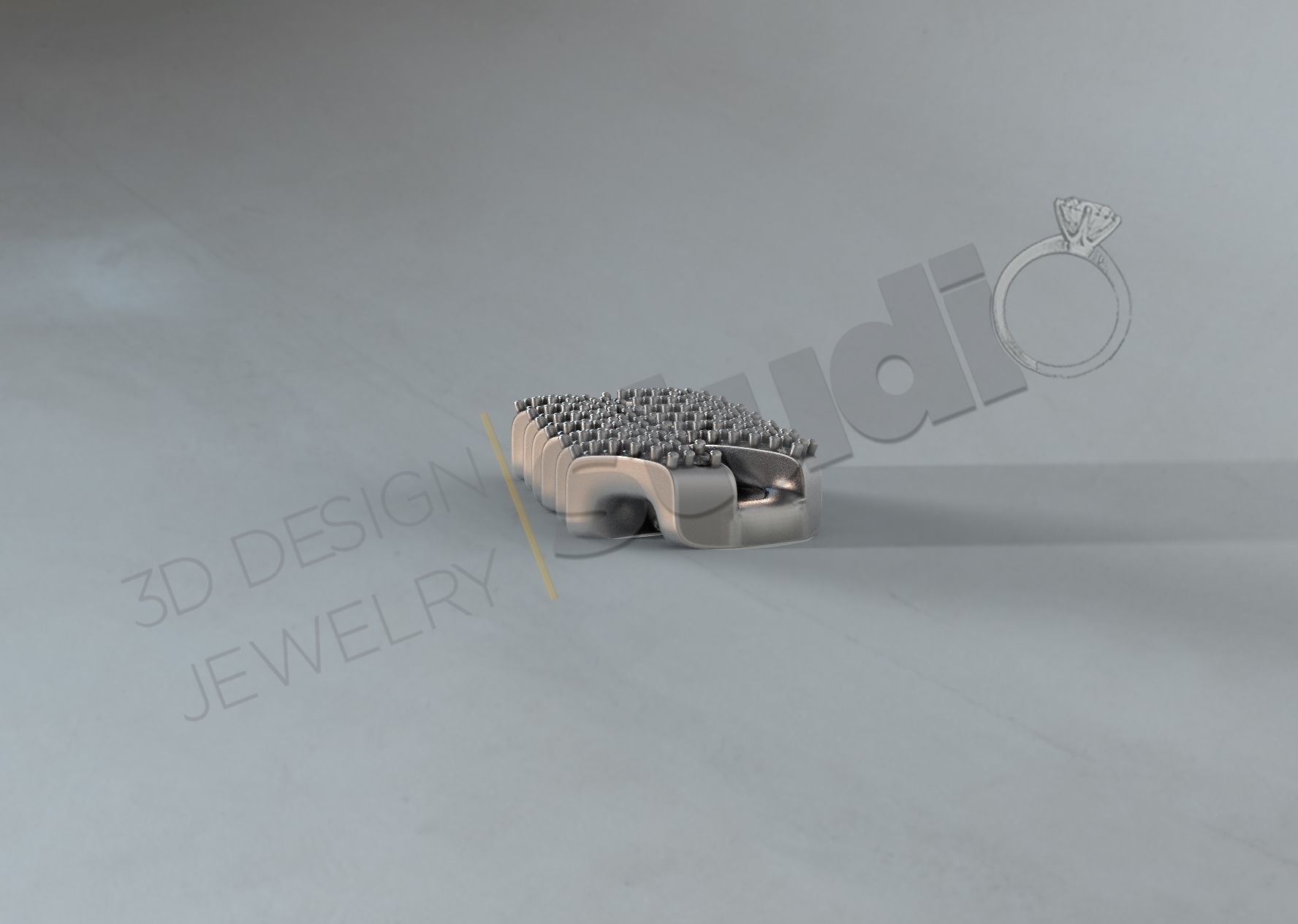 Luxury cuban chainlink 3d model with gems  3D print model_2