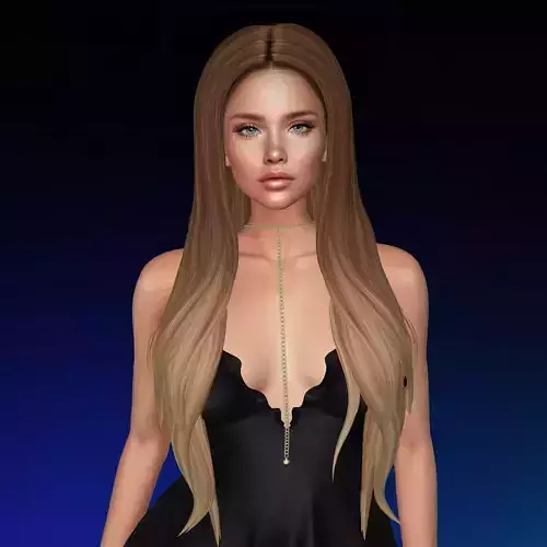 3D Female hairstyle - Aria low poly Low-poly 3D model