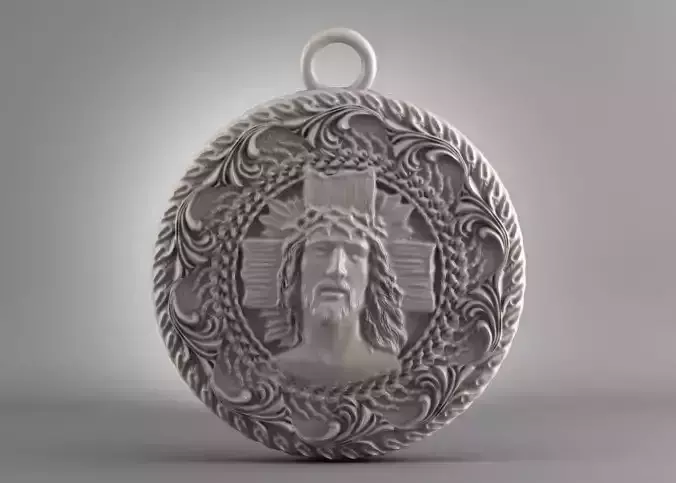 Jesus head pendant 3d print model