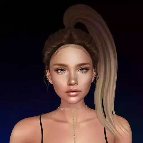 3D Female hairstyle - Catalina low poly