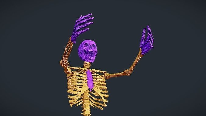 Voxel Skeleton Low-poly 3D model