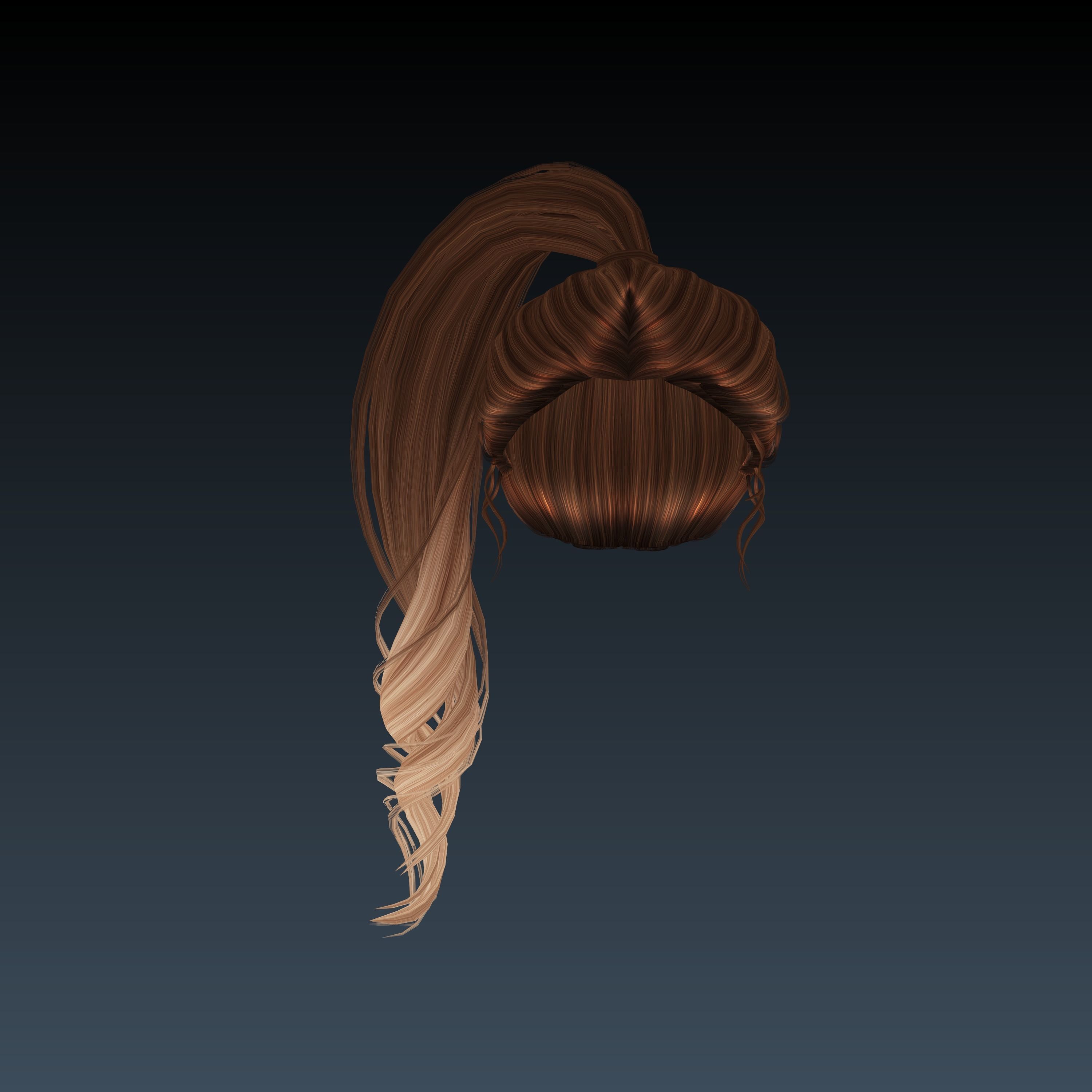 3D Female hairstyle - Chela Low Poly Low-poly 3D model_1