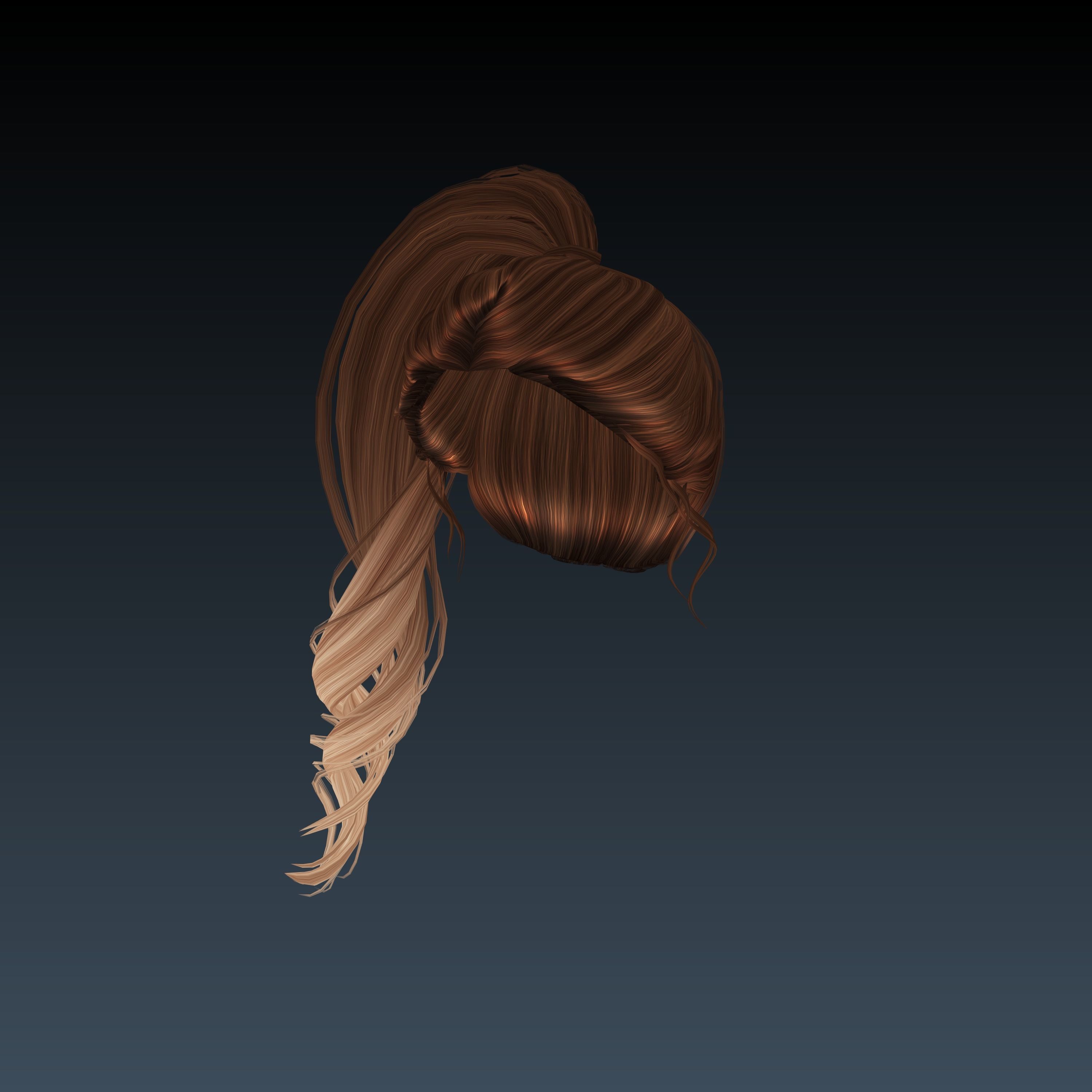3D Female hairstyle - Chela Low Poly Low-poly 3D model_4