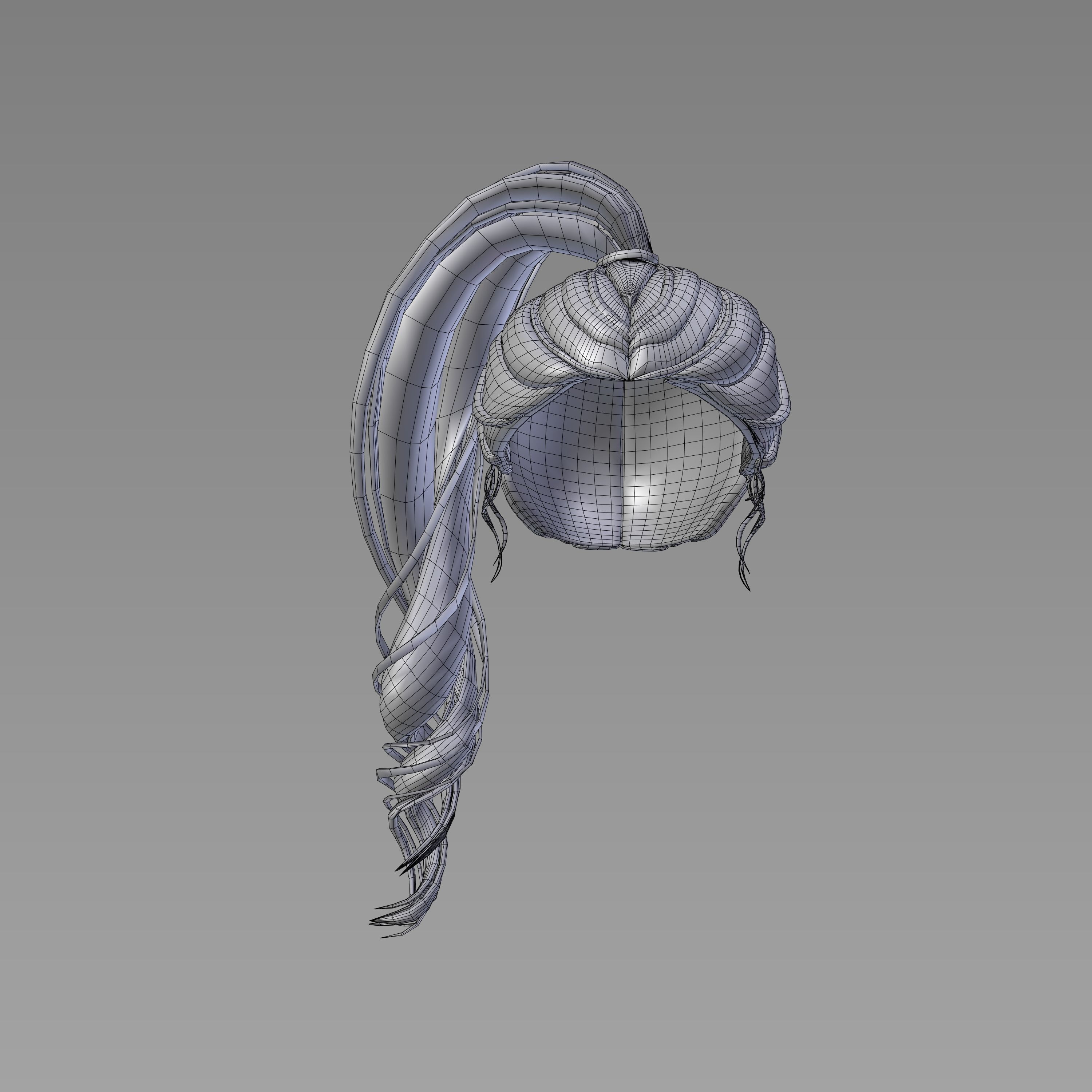3D Female hairstyle - Chela Low Poly Low-poly 3D model_5
