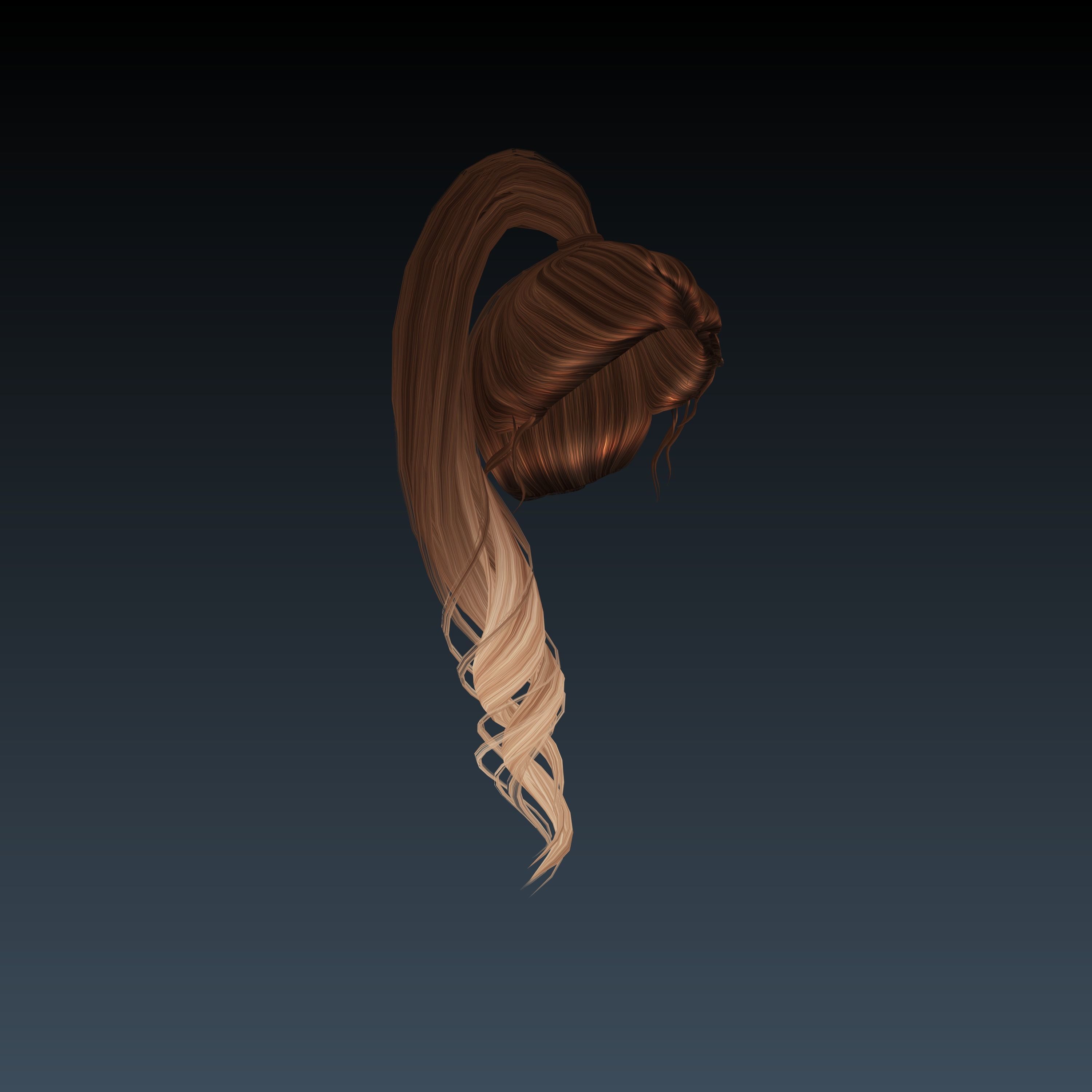 3D Female hairstyle - Chela Low Poly Low-poly 3D model_2